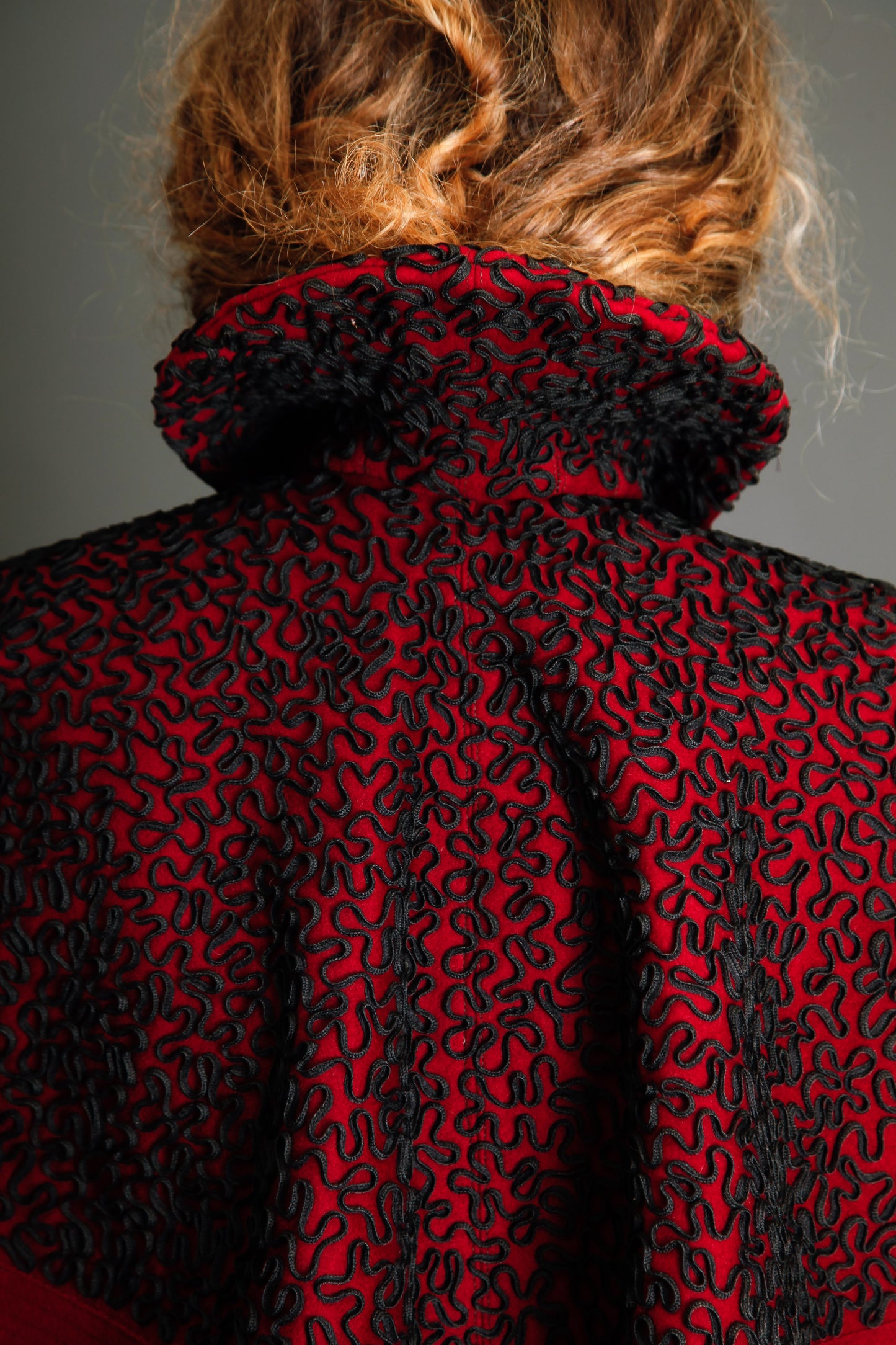 1890 Wool Pelerine with Black Silk Soutache Embroidery