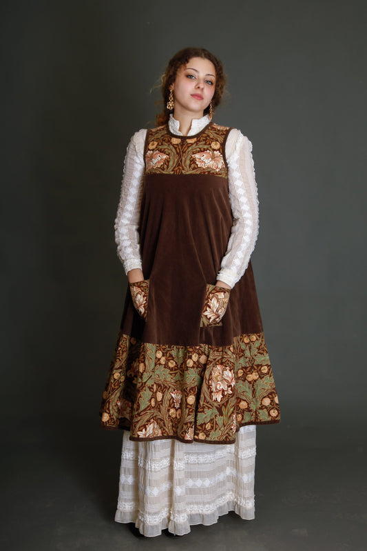 Anna Belinda Velvet Dress with Liberty Print