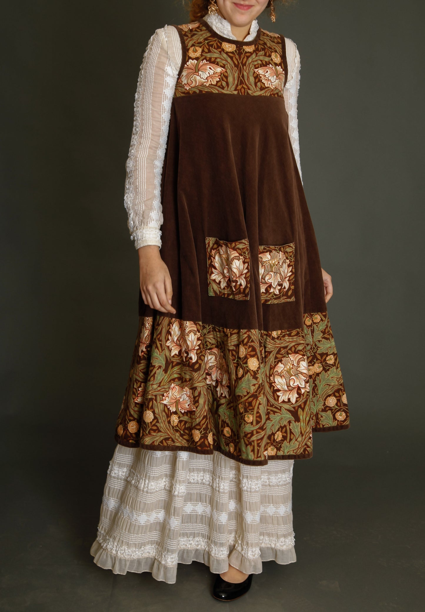 Anna Belinda Velvet Dress with Liberty Print