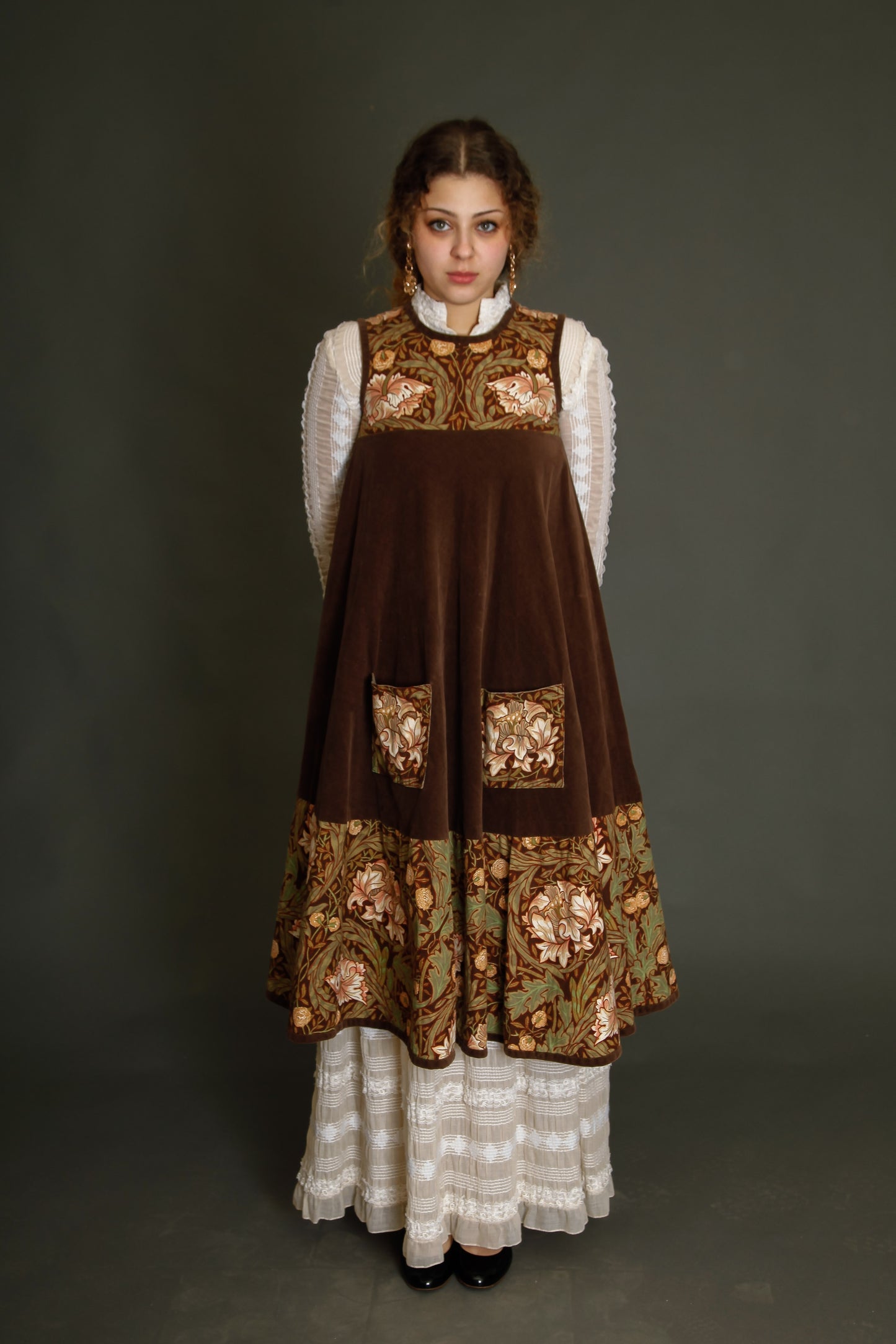 Anna Belinda Velvet Dress with Liberty Print