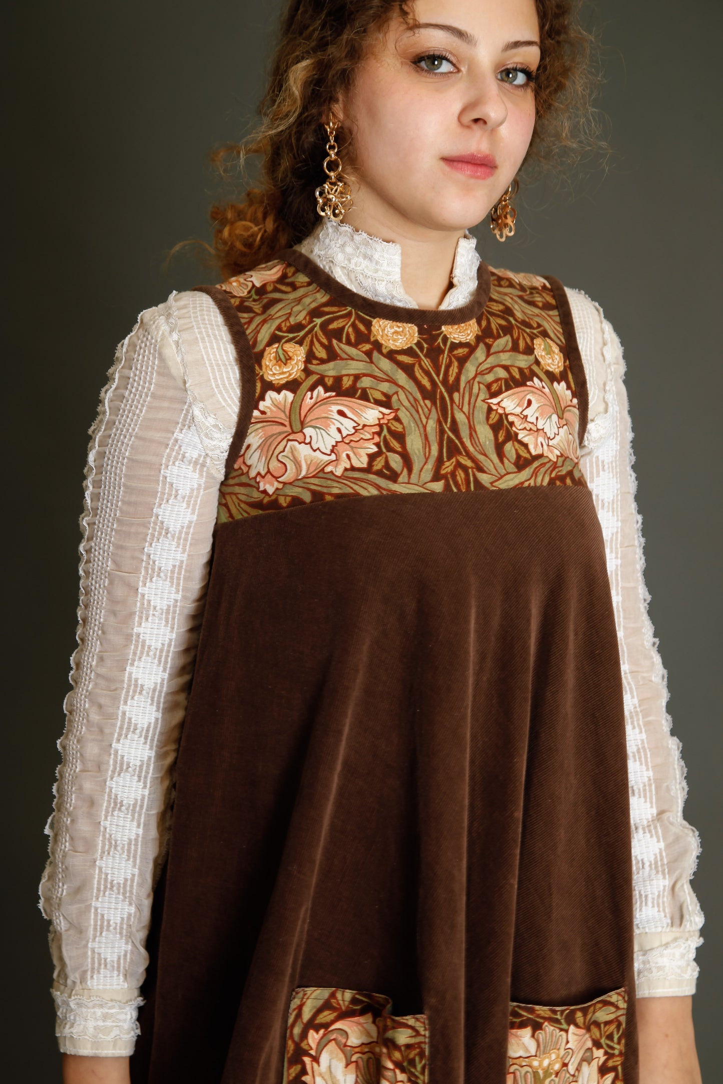 Anna Belinda Velvet Dress with Liberty Print