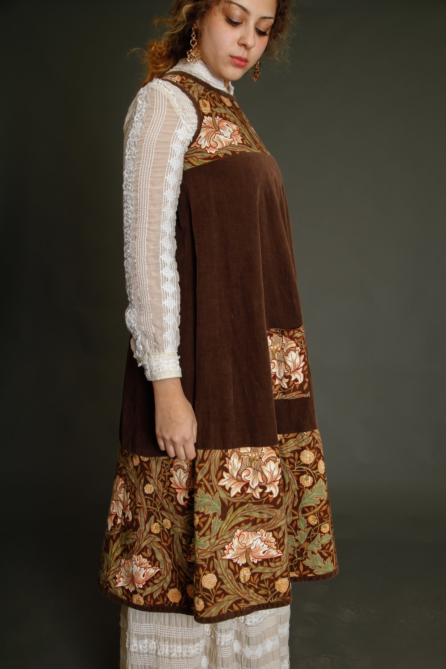 Anna Belinda Velvet Dress with Liberty Print
