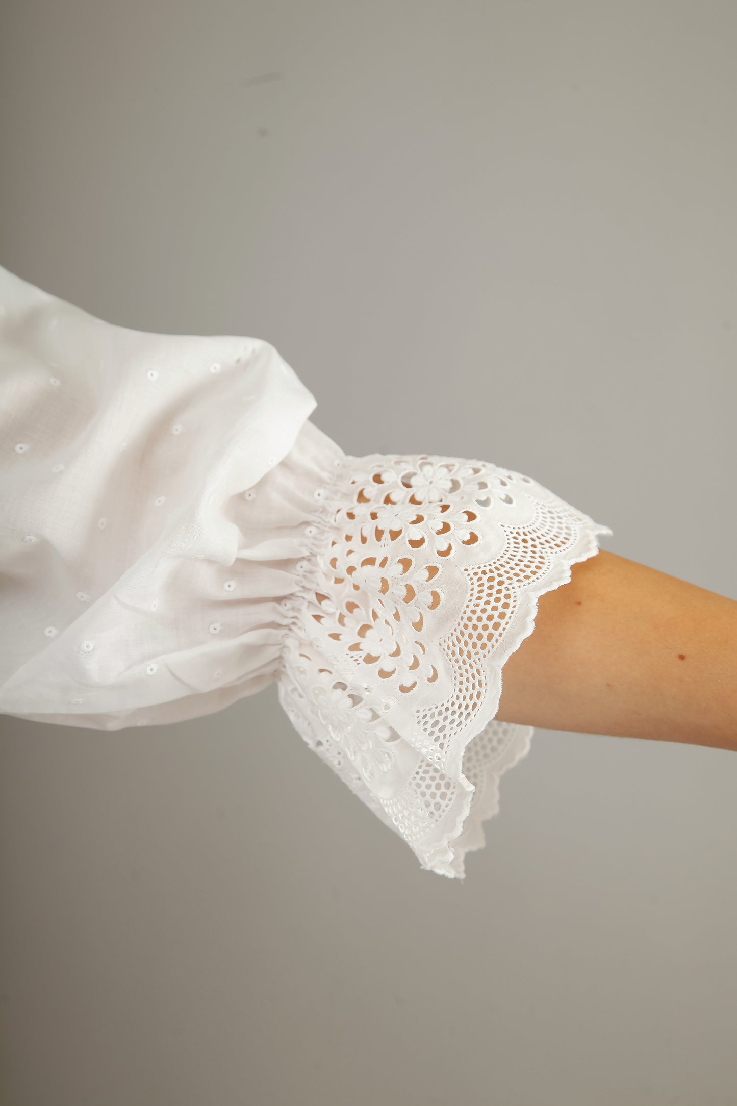70s White Cotton Prairie Dress