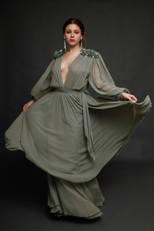 Late 70s Jean-Louis Scherrer Evening Gown