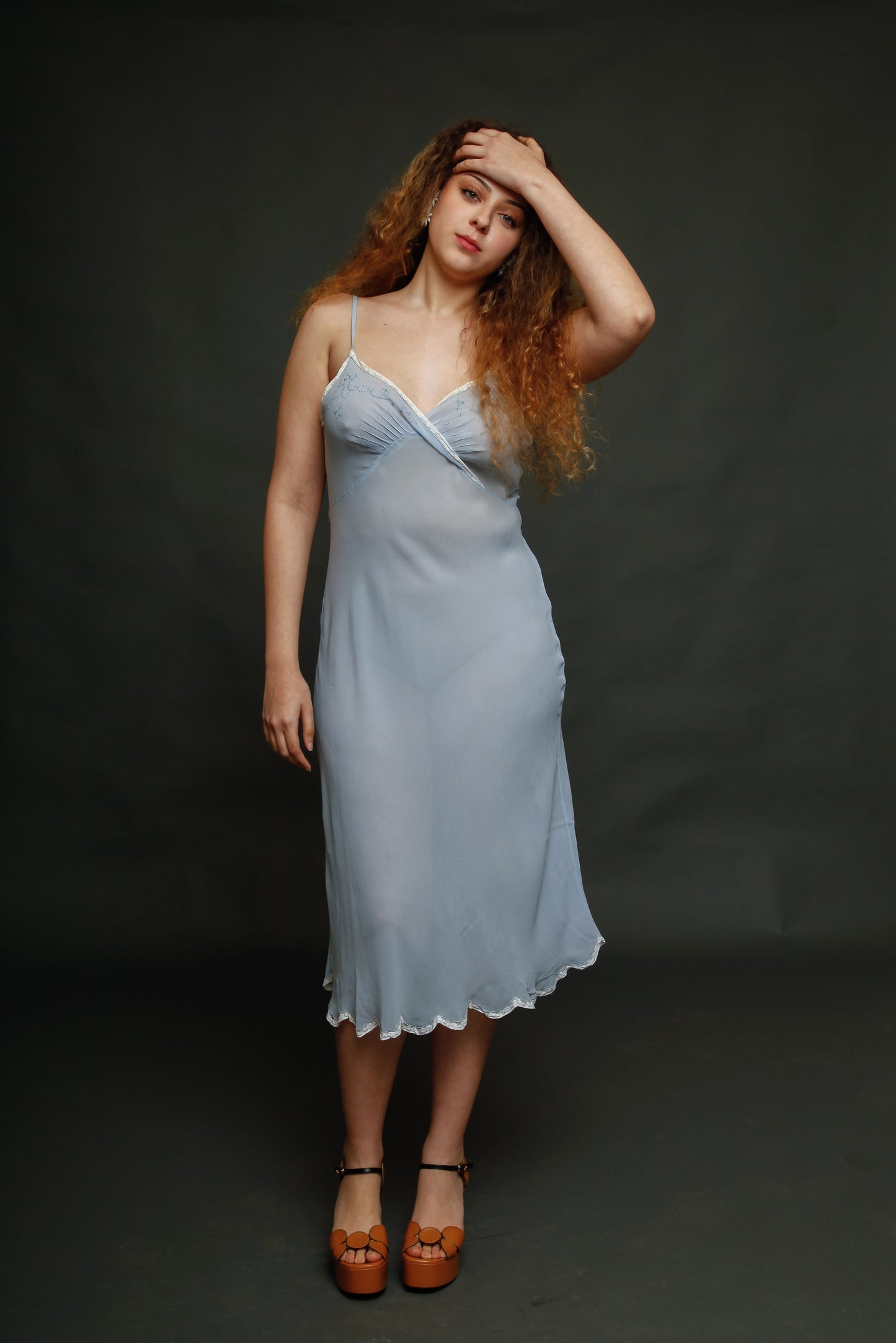 1940 Silk and Lace Slip Dress