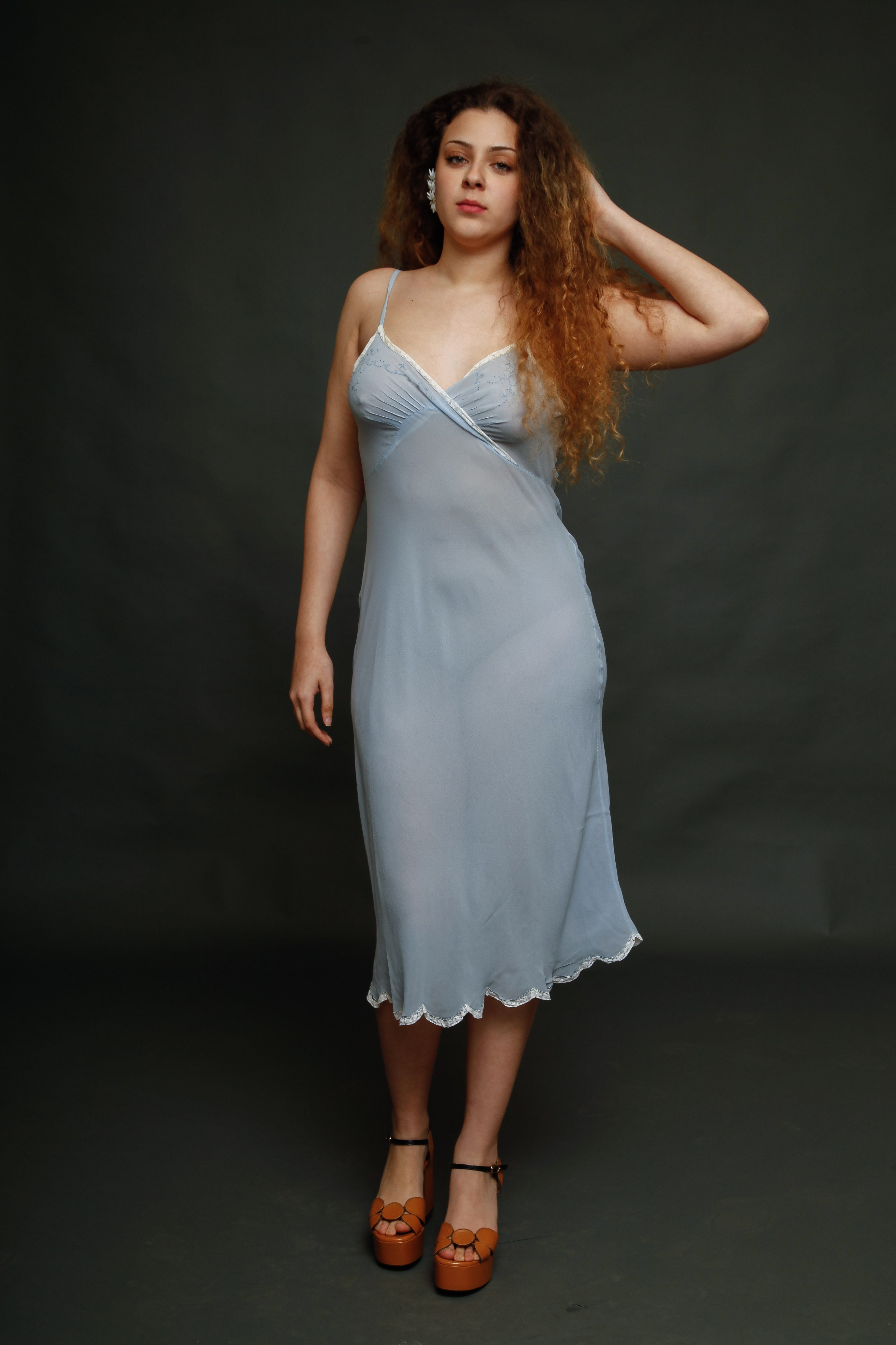 1940 Silk and Lace Slip Dress