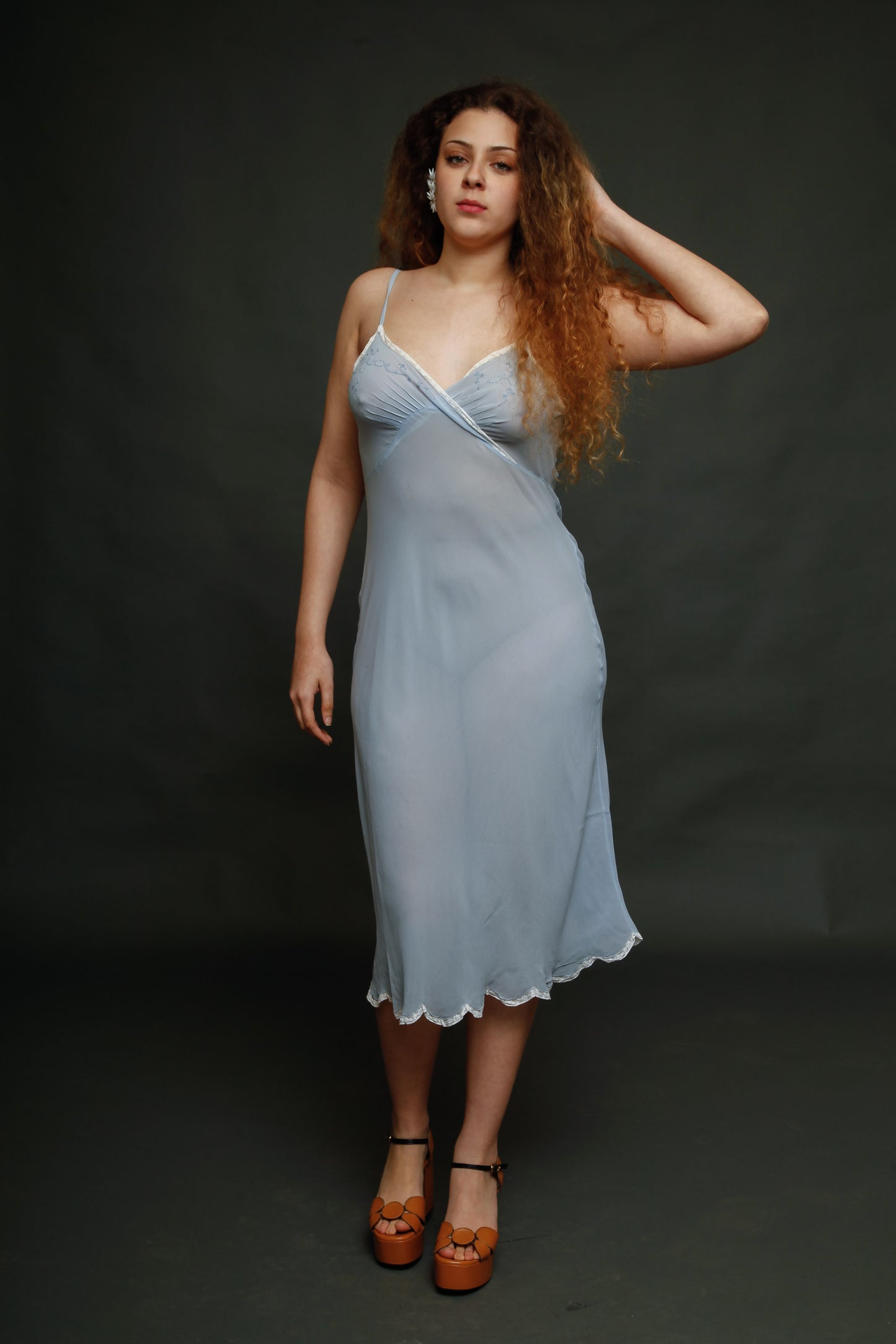 1940 Silk and Lace Slip Dress
