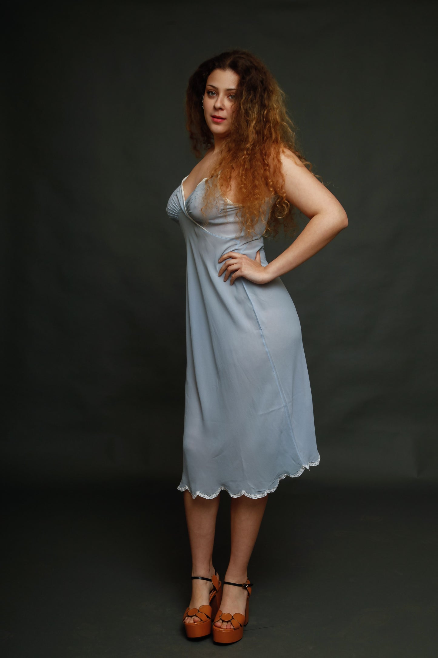 1940 Silk and Lace Slip Dress