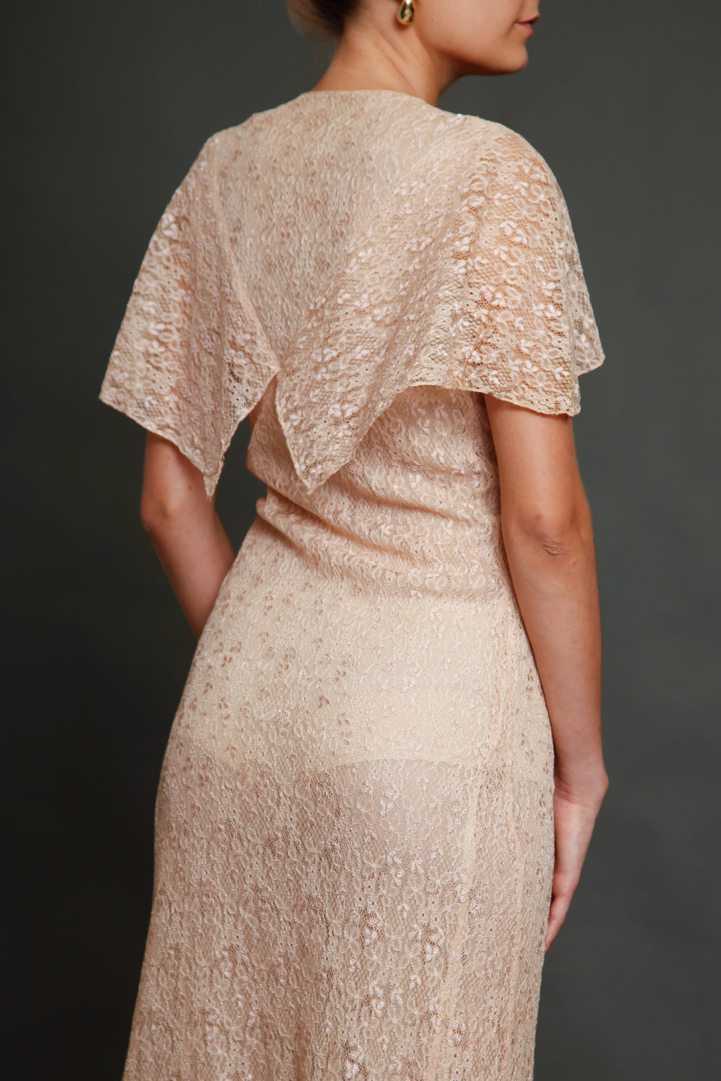 30s Pink Lace Dress