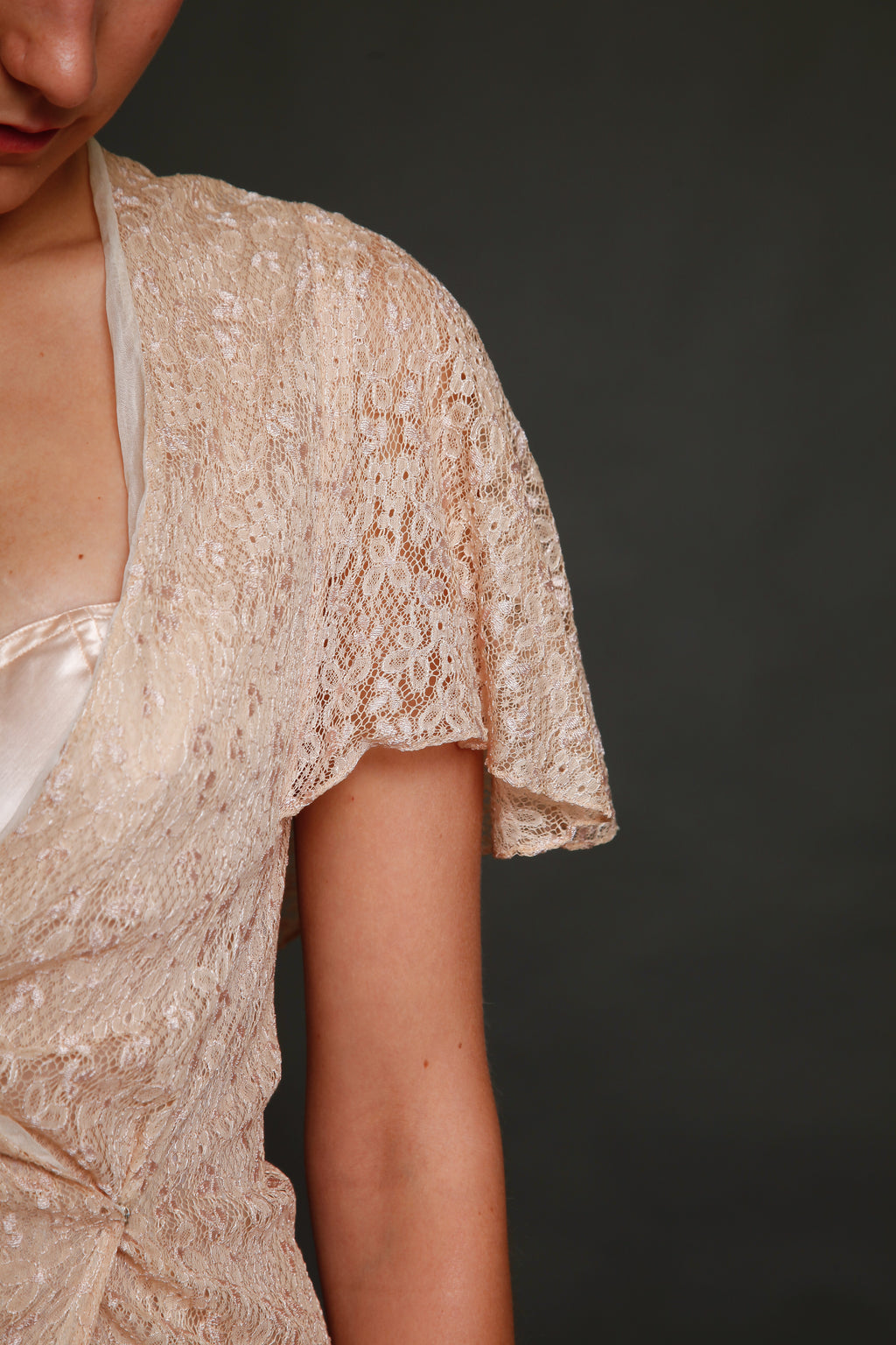 30s Pink Lace Dress
