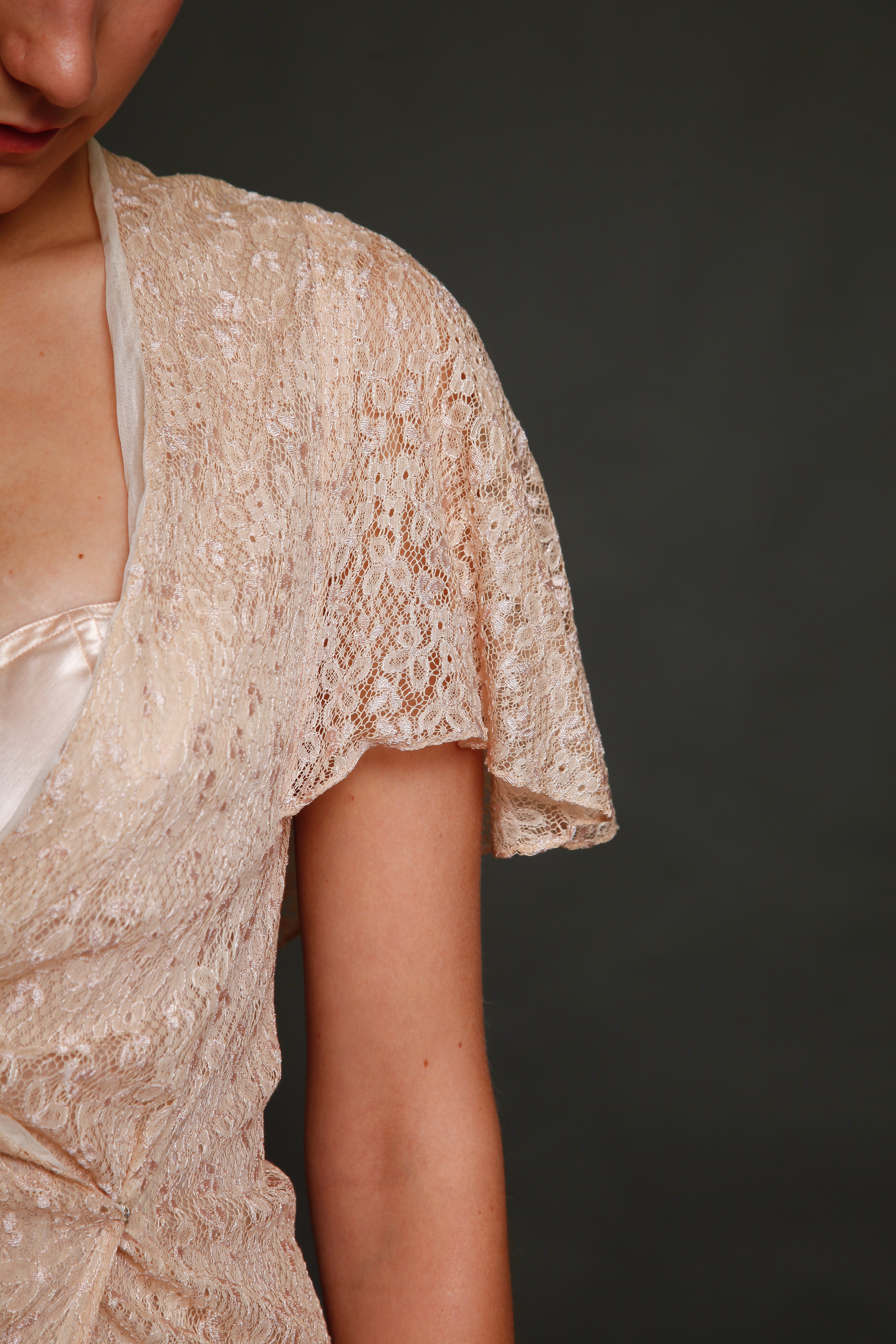 30s Pink Lace Dress