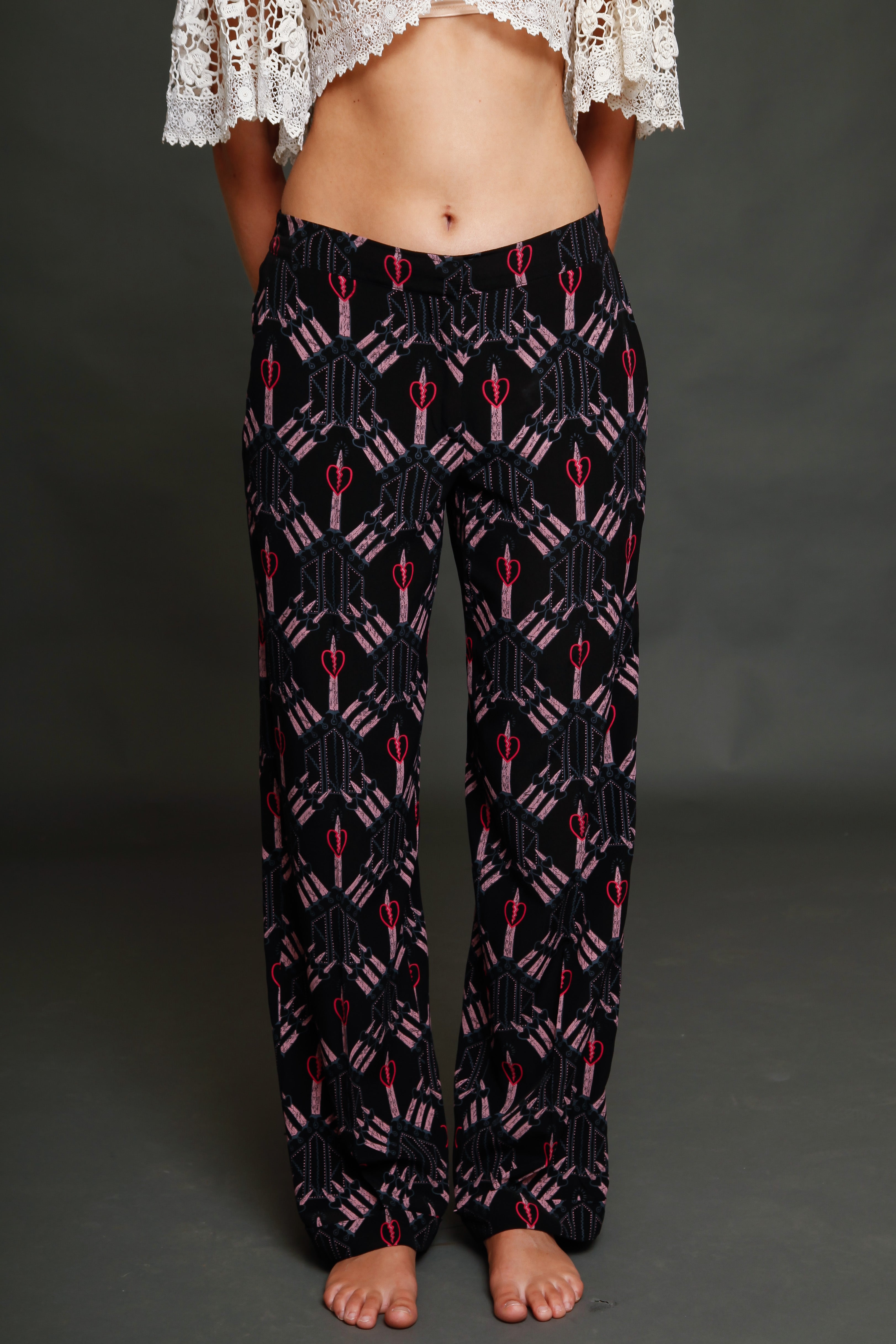 SS 2017 Valentino Pijama Pant with Zandra Rhodes Print