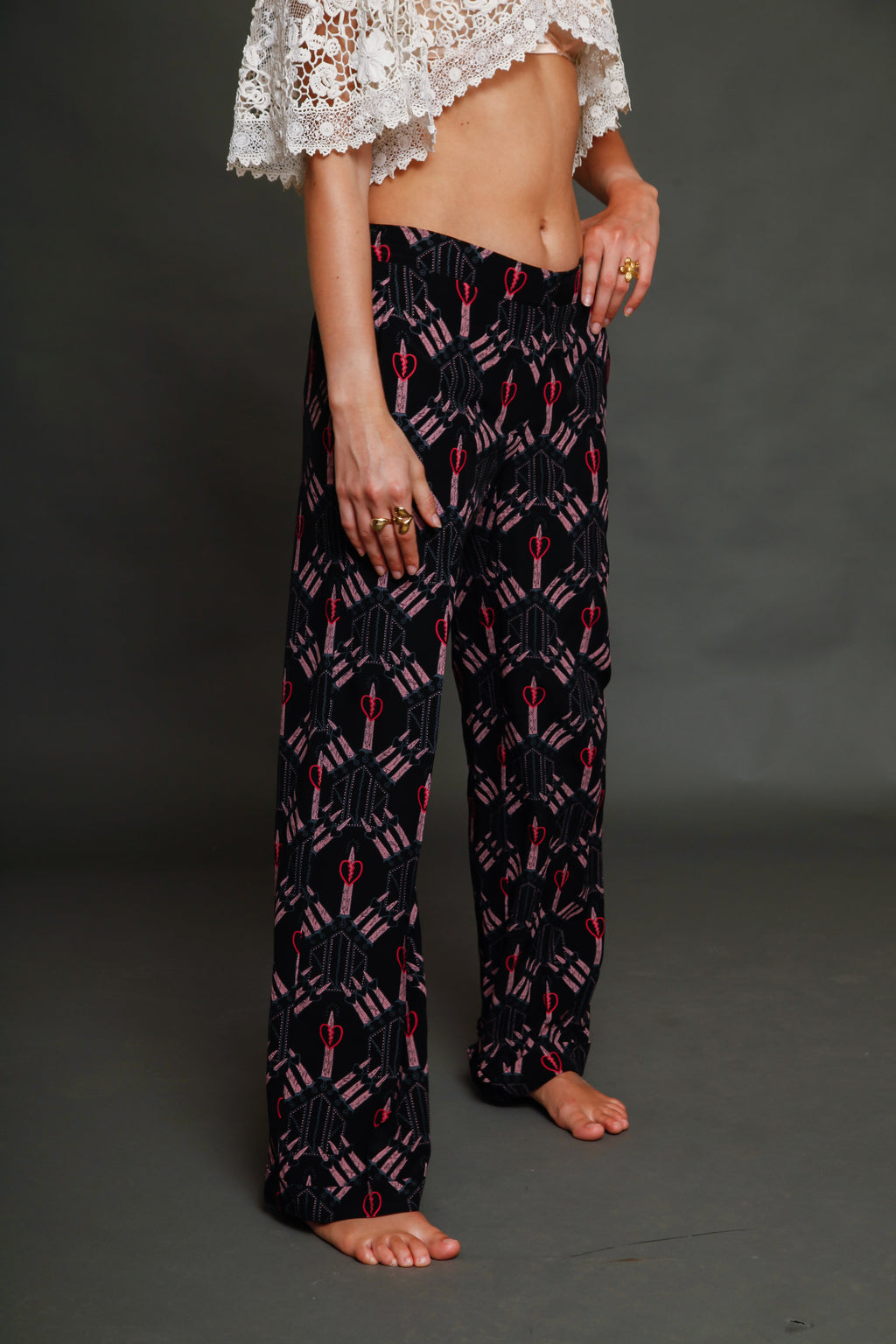 SS 2017 Valentino Pijama Pant with Zandra Rhodes Print