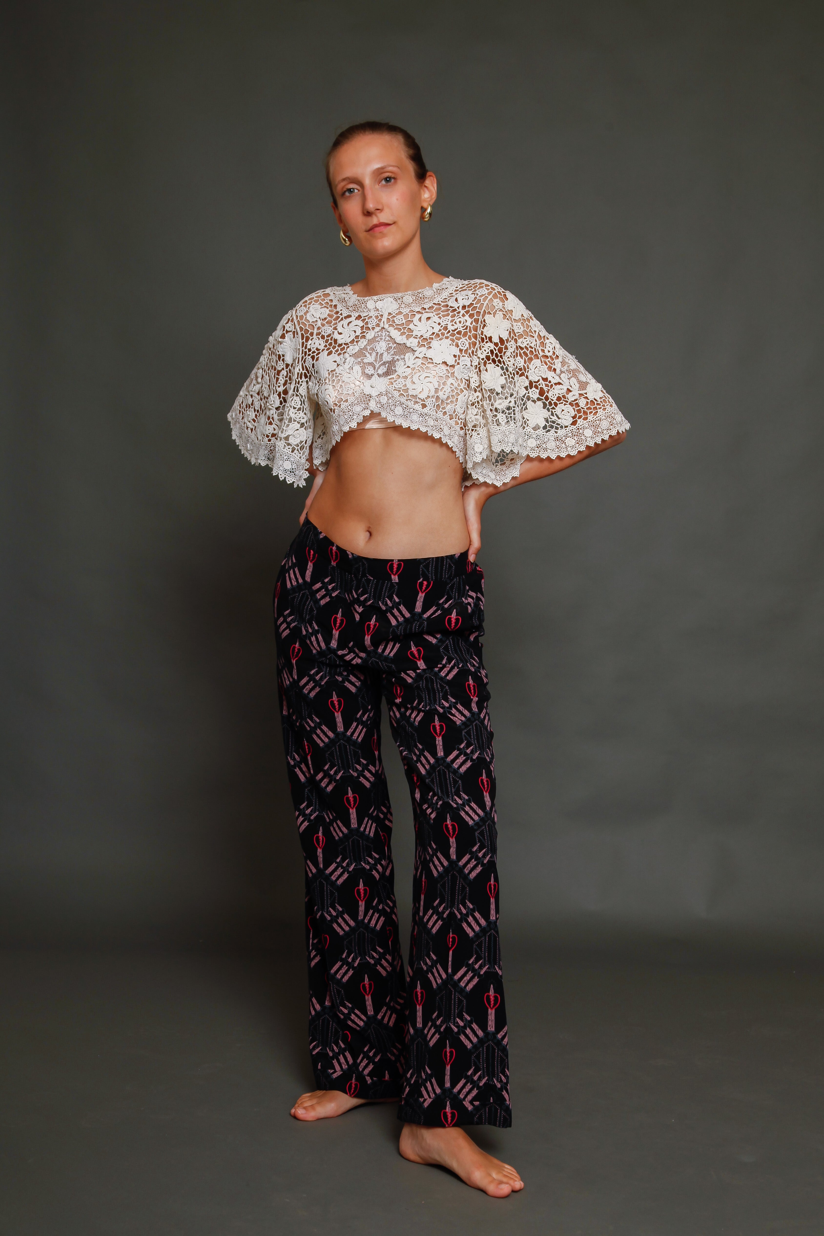 SS 2017 Valentino Pijama Pant with Zandra Rhodes Print