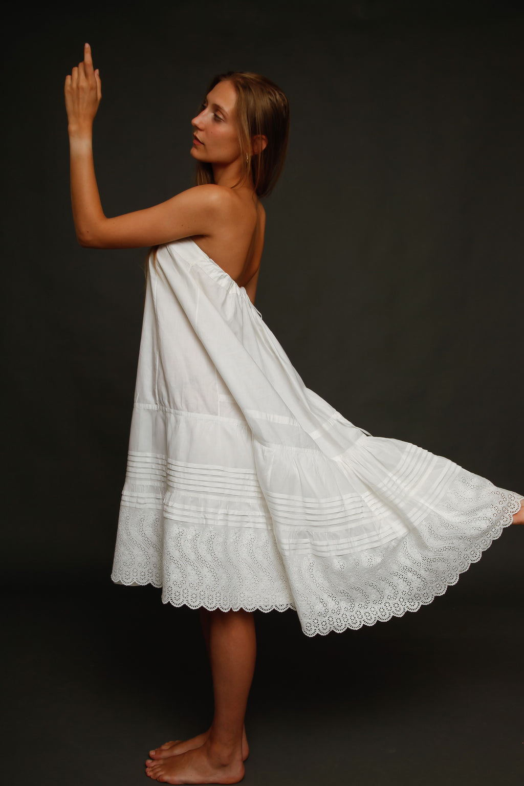 Antique Victorian Bustle Petticoat with Broderie Anglaise