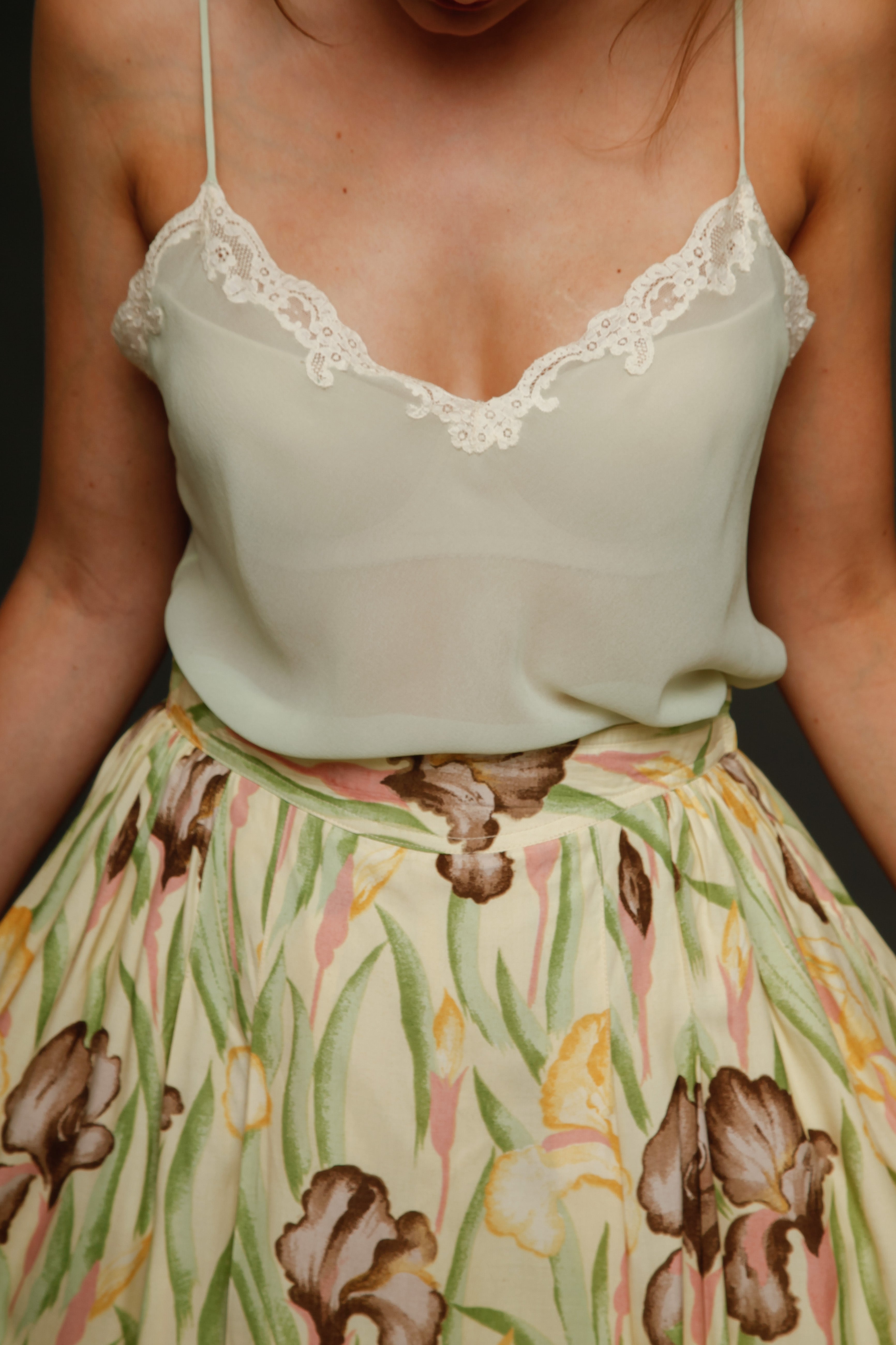 70s Silk and Lace Camisole