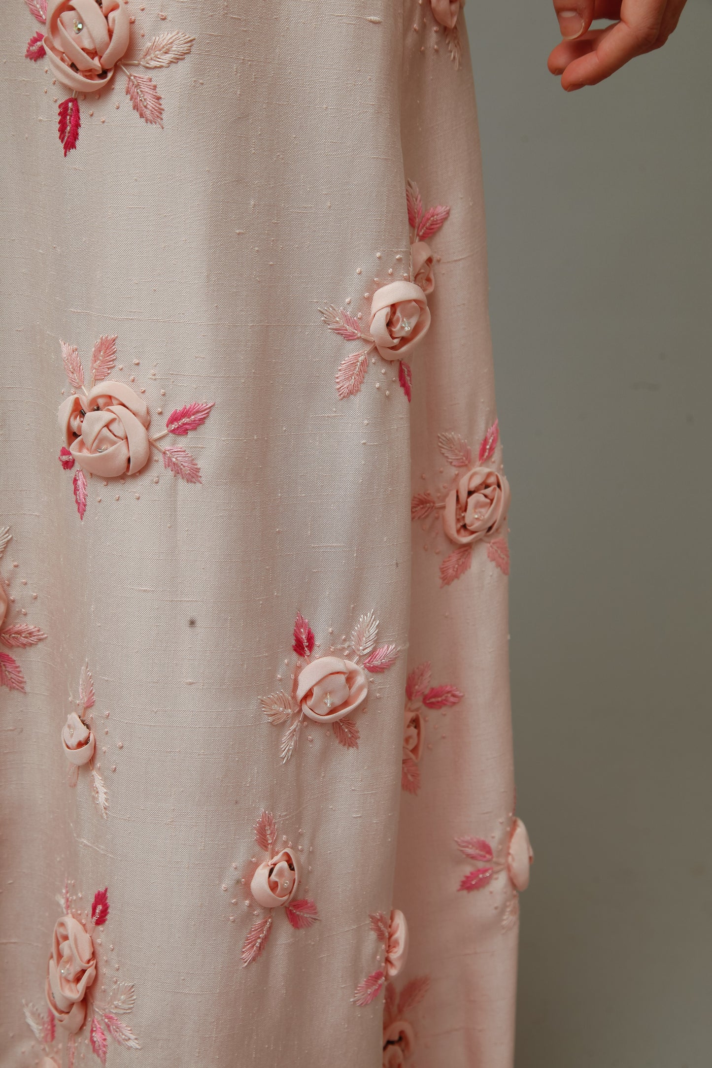 1960 Pink Couture Floral Gown