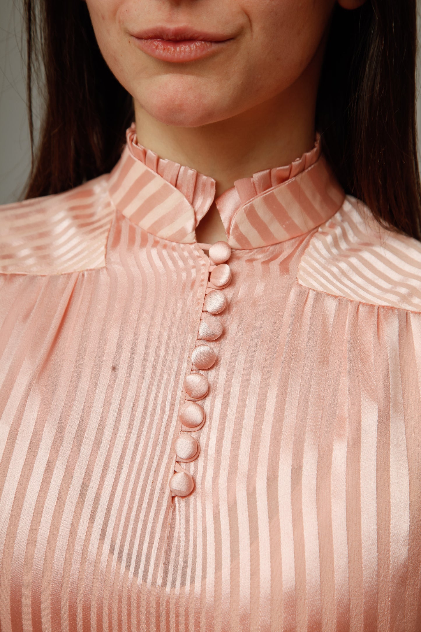 1970 Pink Striped Silk Ensemble
