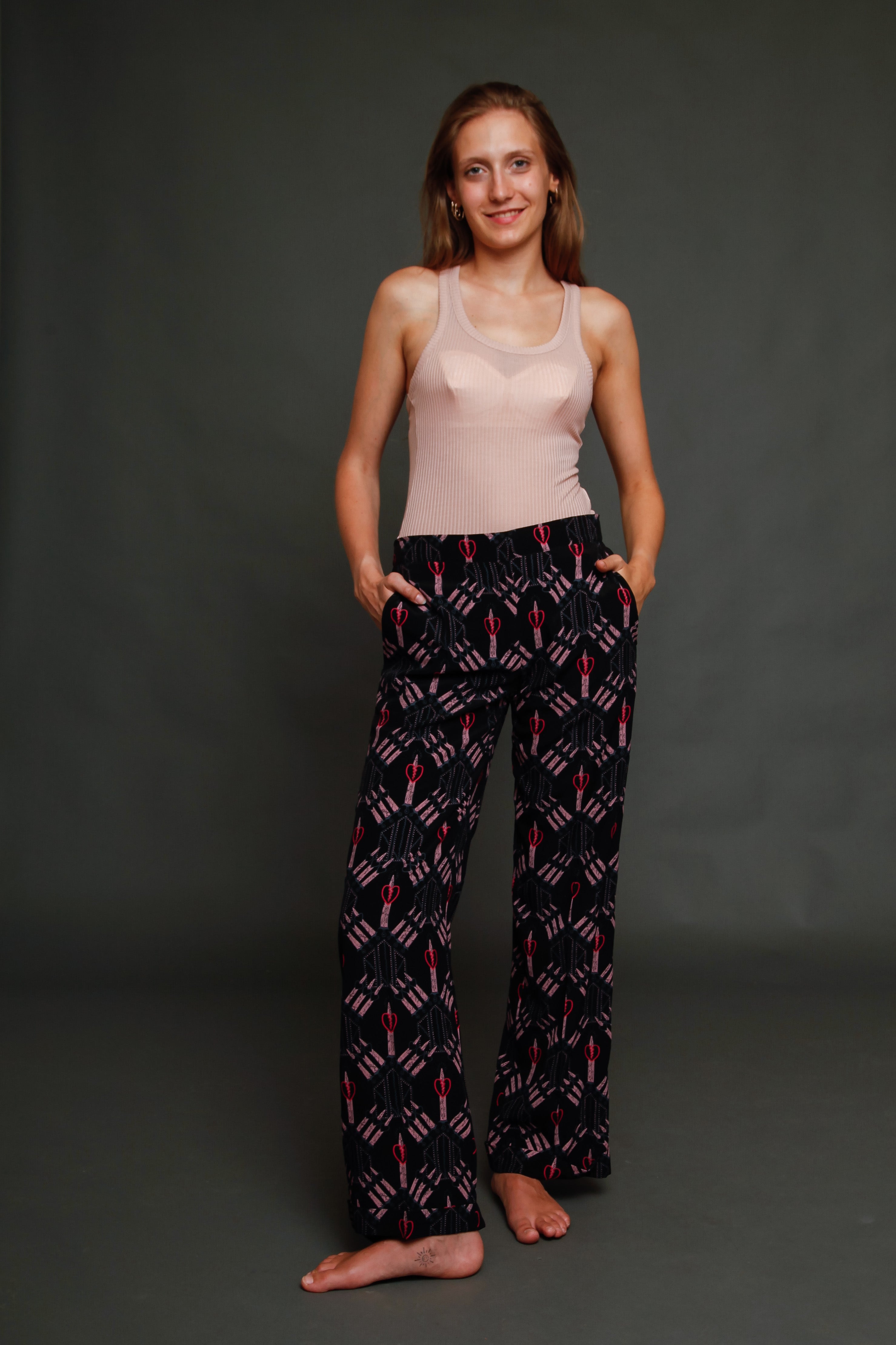 SS 2017 Valentino Pijama Pant with Zandra Rhodes Print