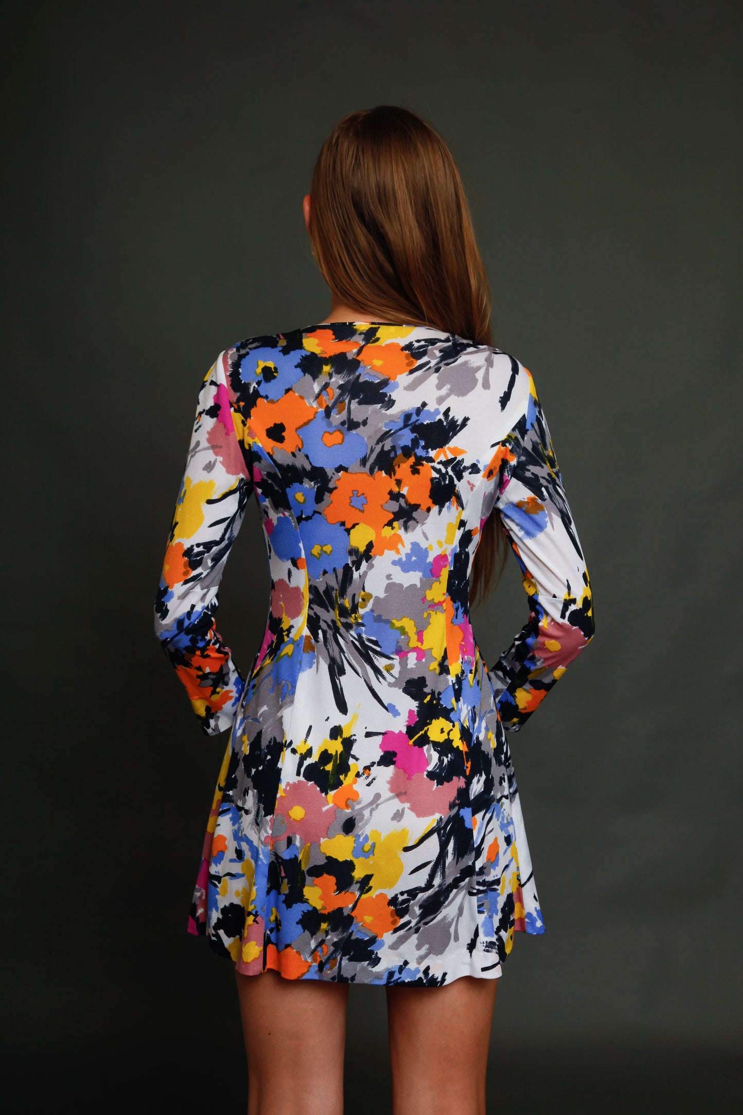 Early 70s Jersey Floral Mini Dress