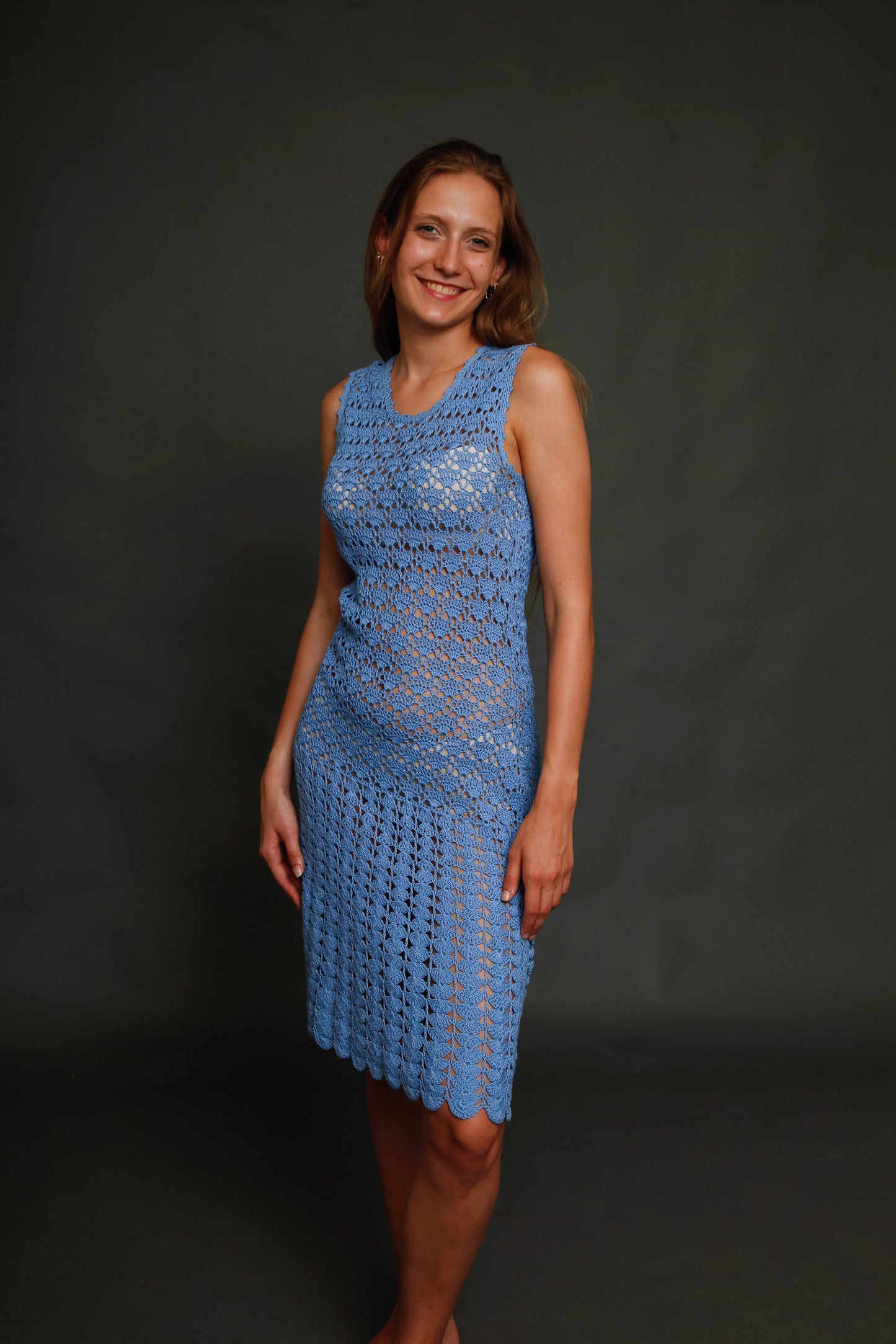 Handmade 1960 Crochet Cotton Summer Dres
