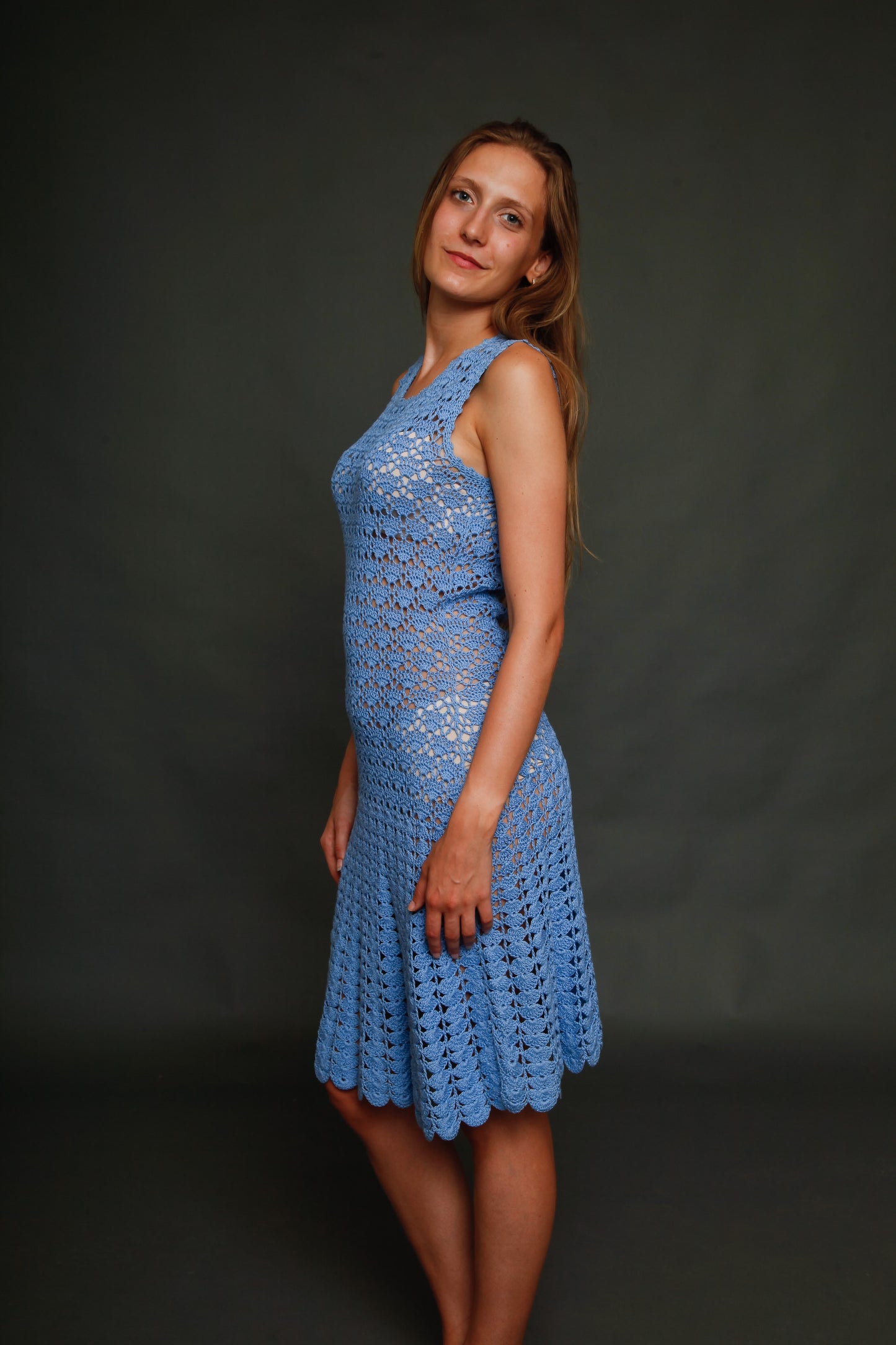 Handmade 1960 Crochet Cotton Summer Dres