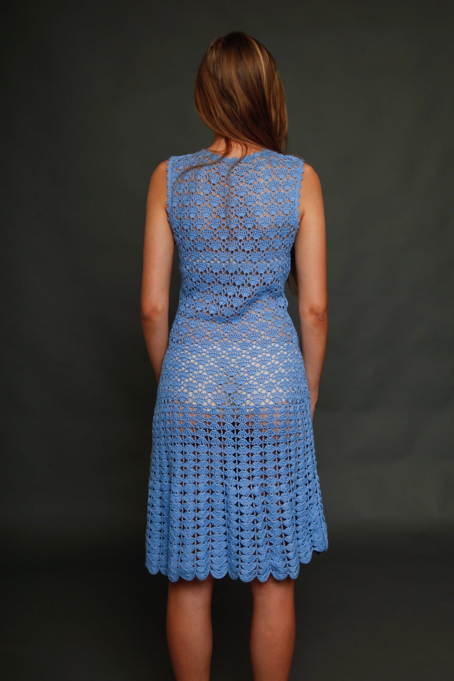 Handmade 1960 Crochet Cotton Summer Dres