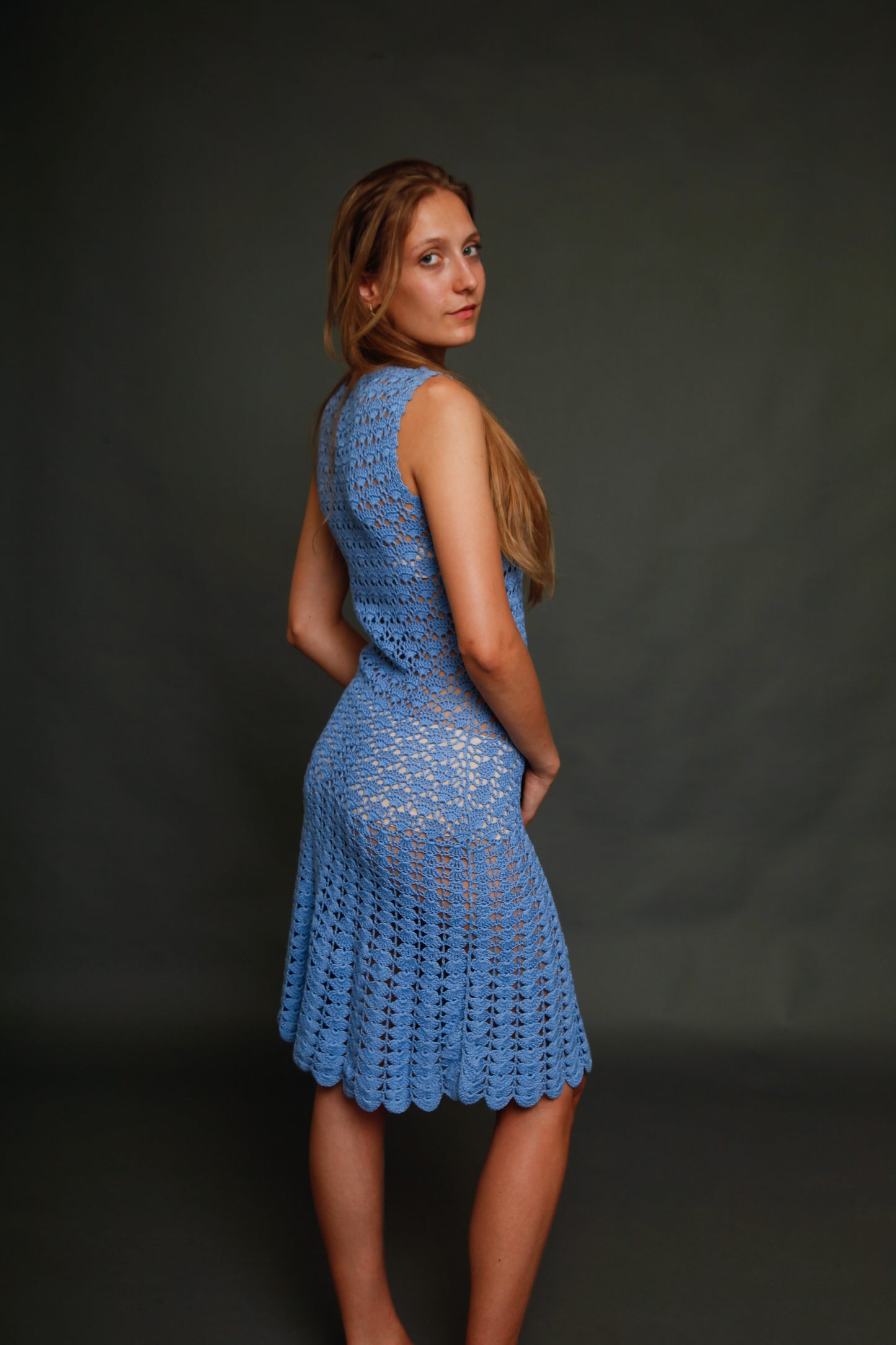 Handmade 1960 Crochet Cotton Summer Dres
