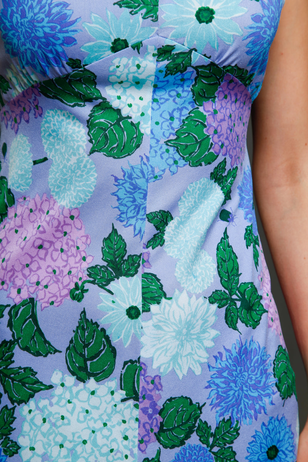 Early 70s Jersey Dress with Falconetto Floral Print