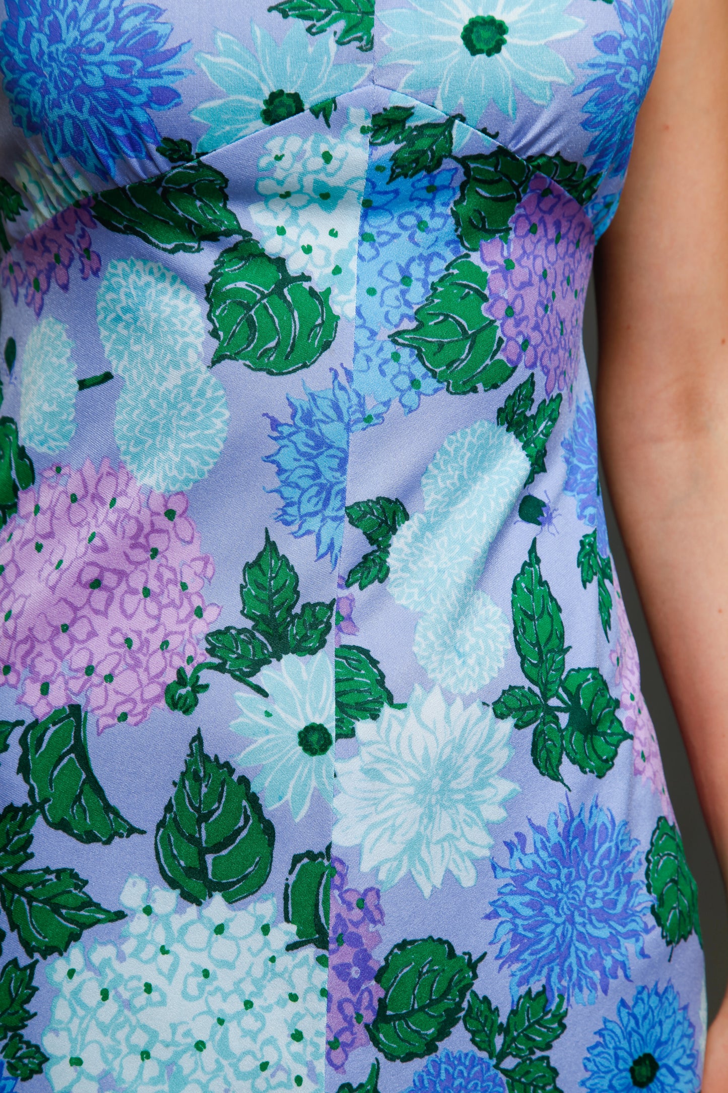 Early 70s Jersey Dress with Falconetto Floral Print