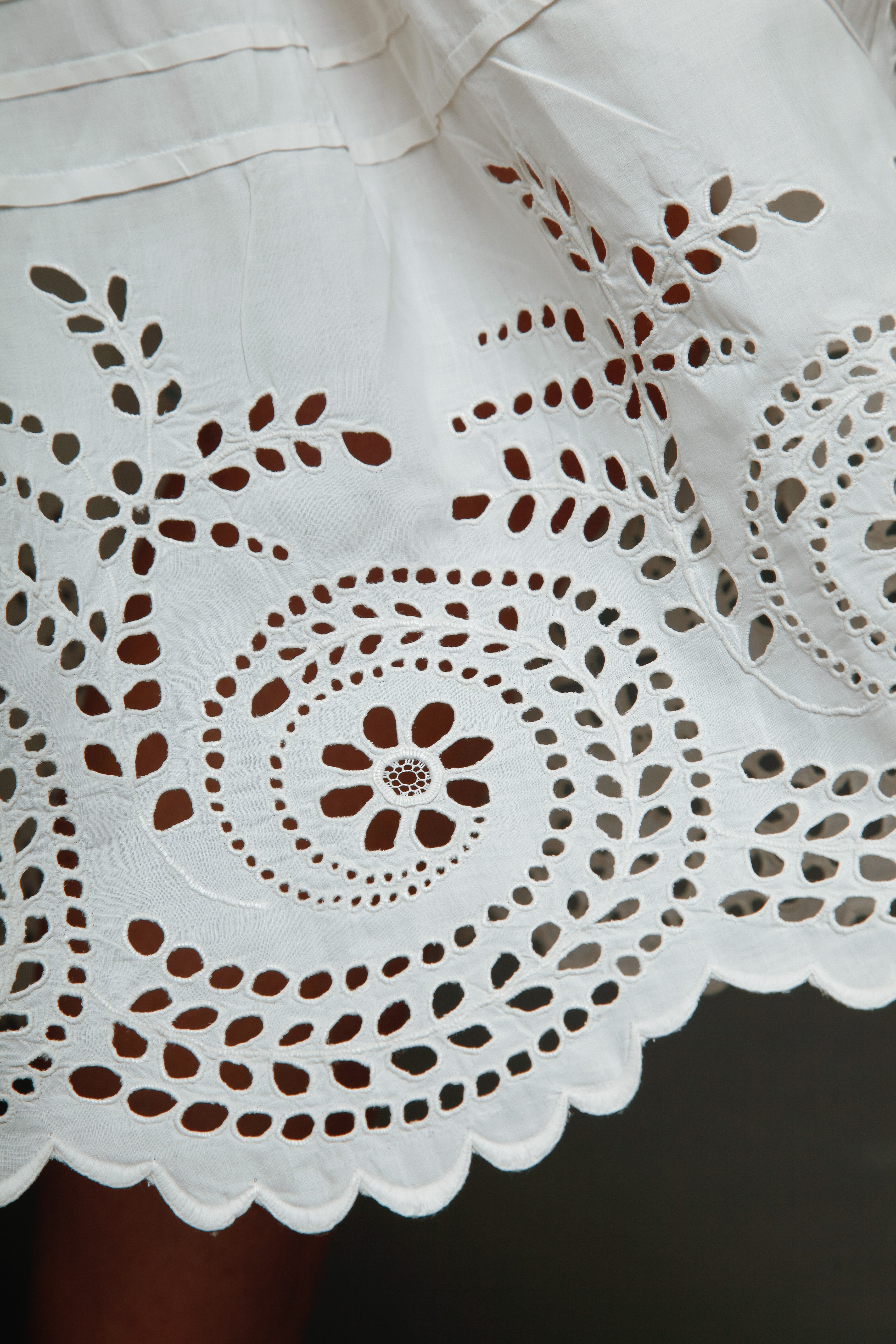 Antique Cotton Embroidered Petticoat