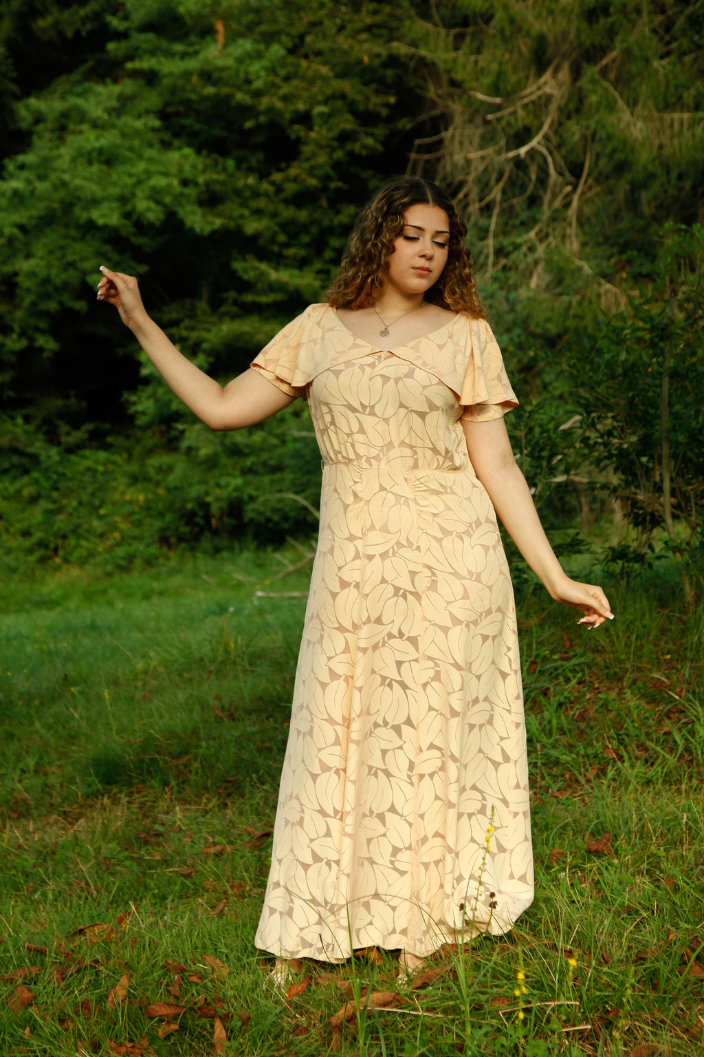 30s Leaves Garden Dress