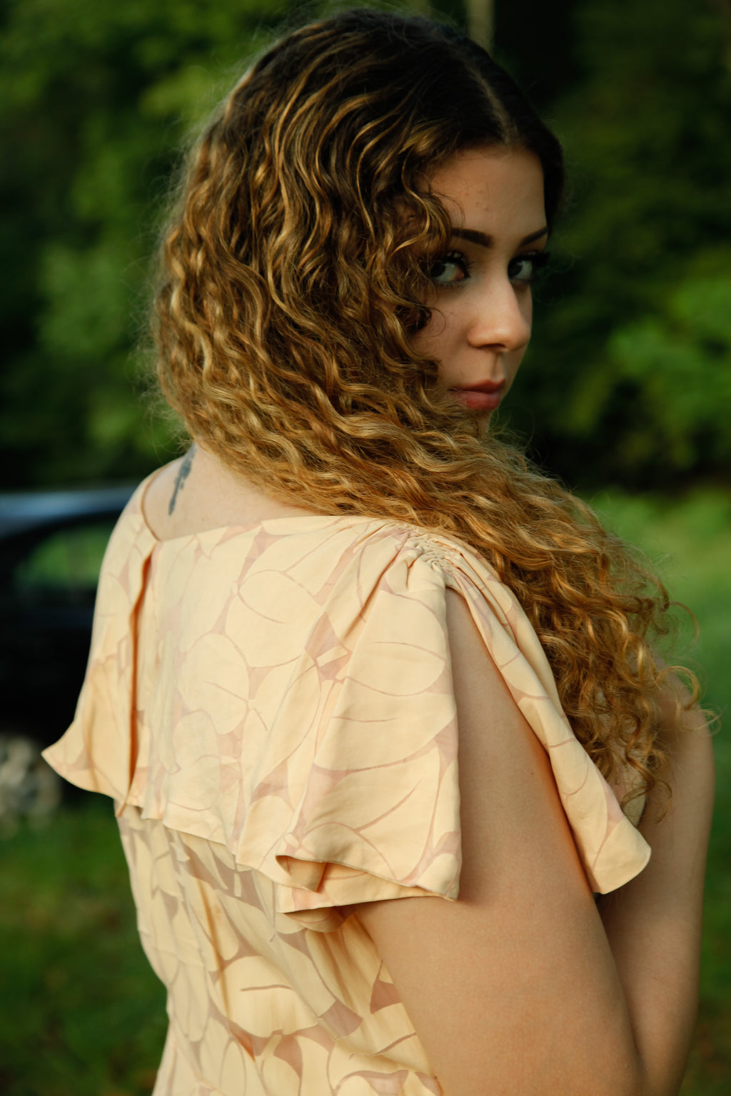 30s Leaves Garden Dress