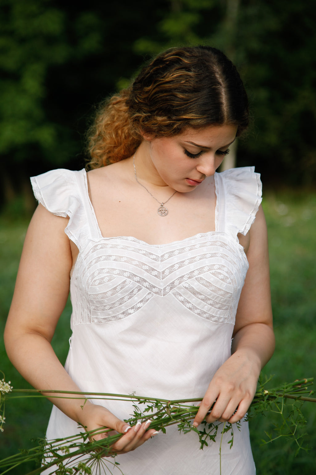 1930 White Cotton Nightgown
