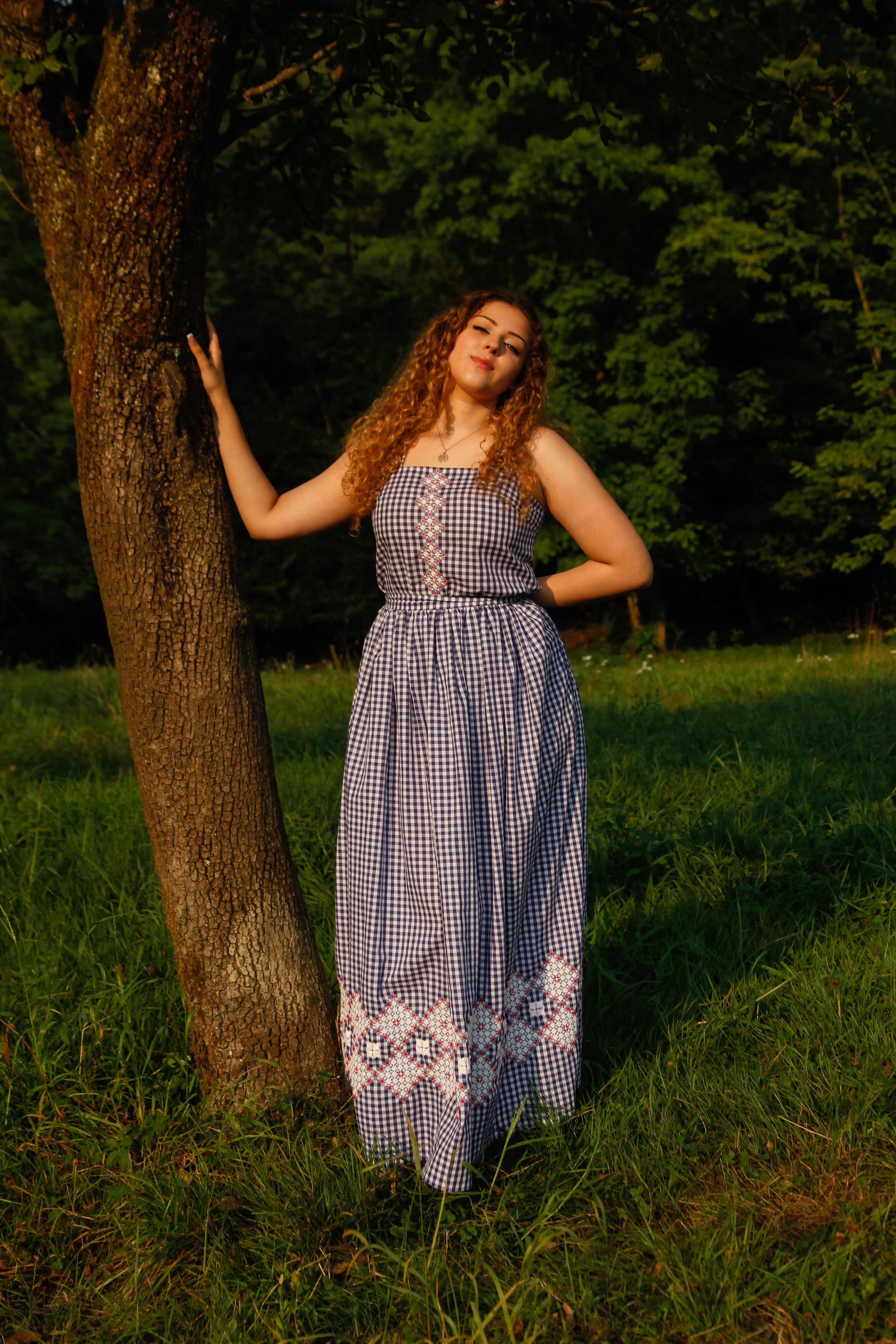 1970 Checked Embroidered Skirt and Top