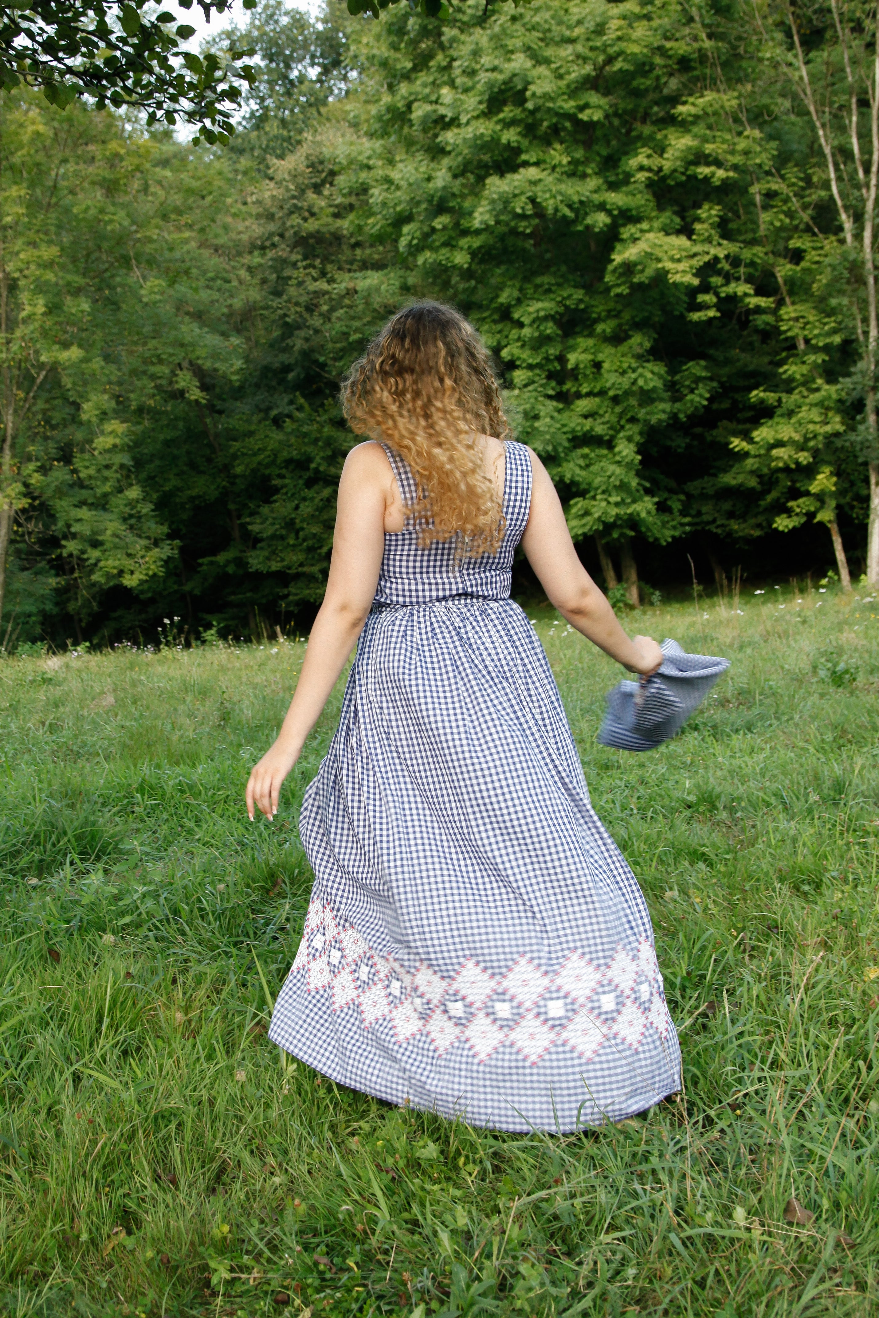 1970 Checked Embroidered Skirt and Top