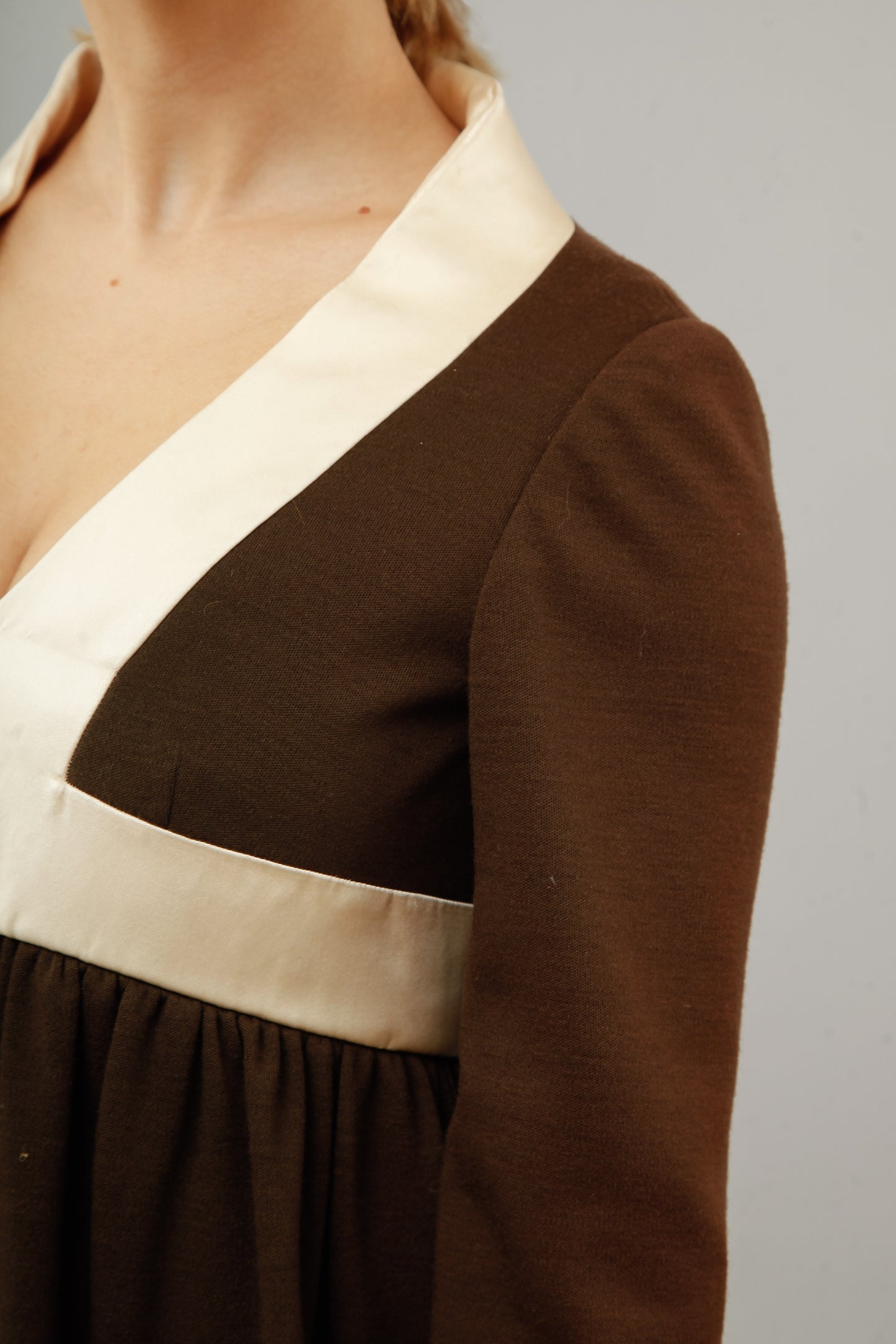 60s Brown Wool Mini Dress