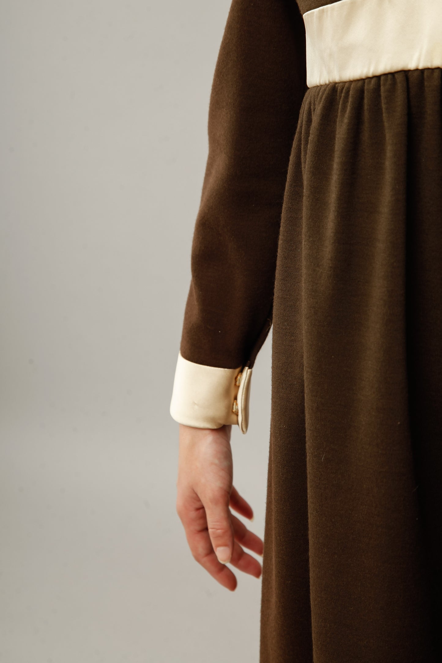 60s Brown Wool Mini Dress