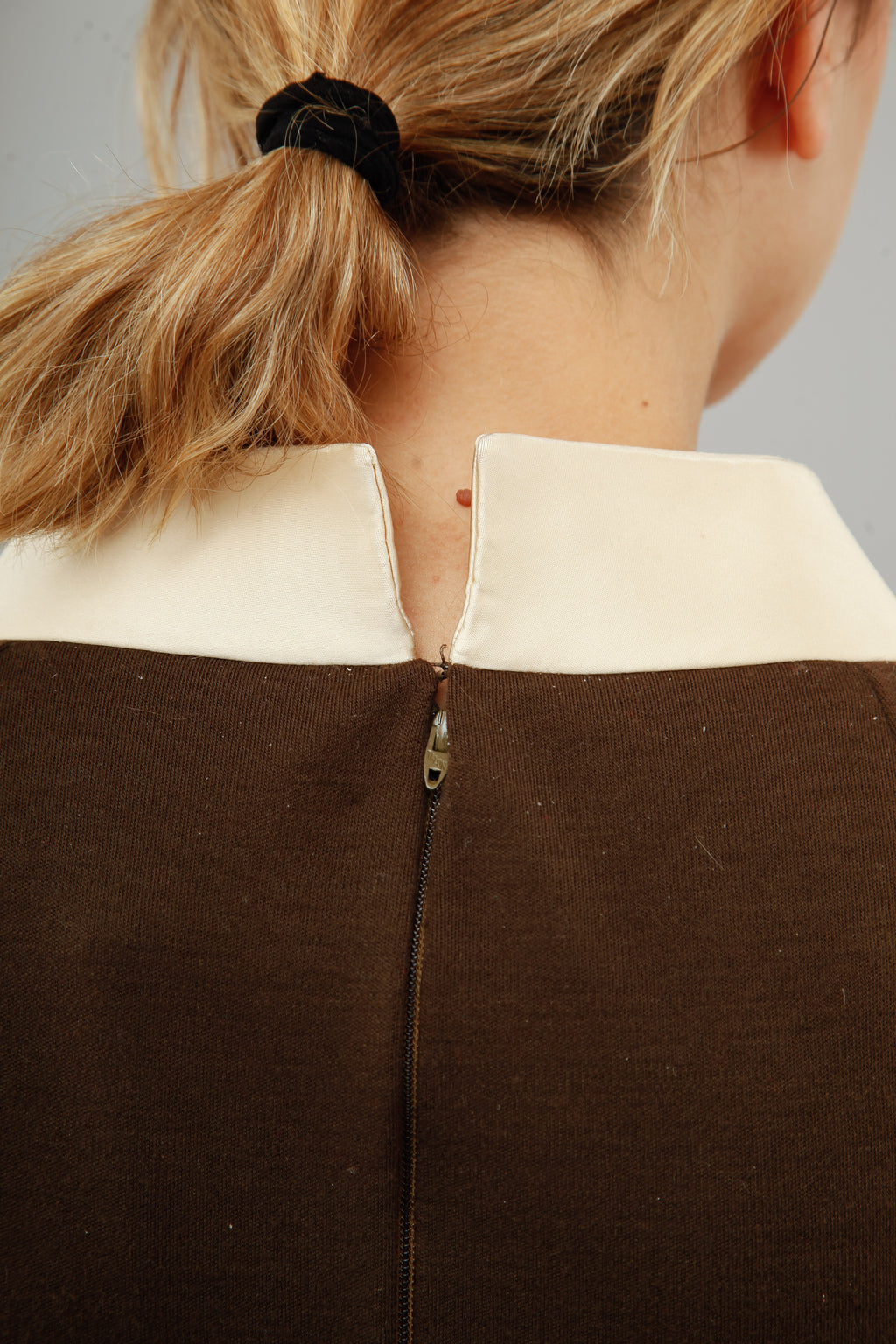 60s Brown Wool Mini Dress