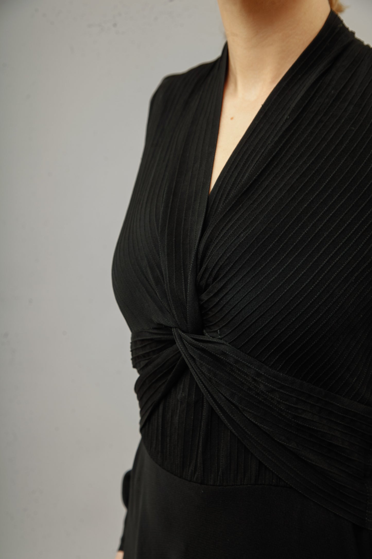 1940 Black Dress with Pintuck Details