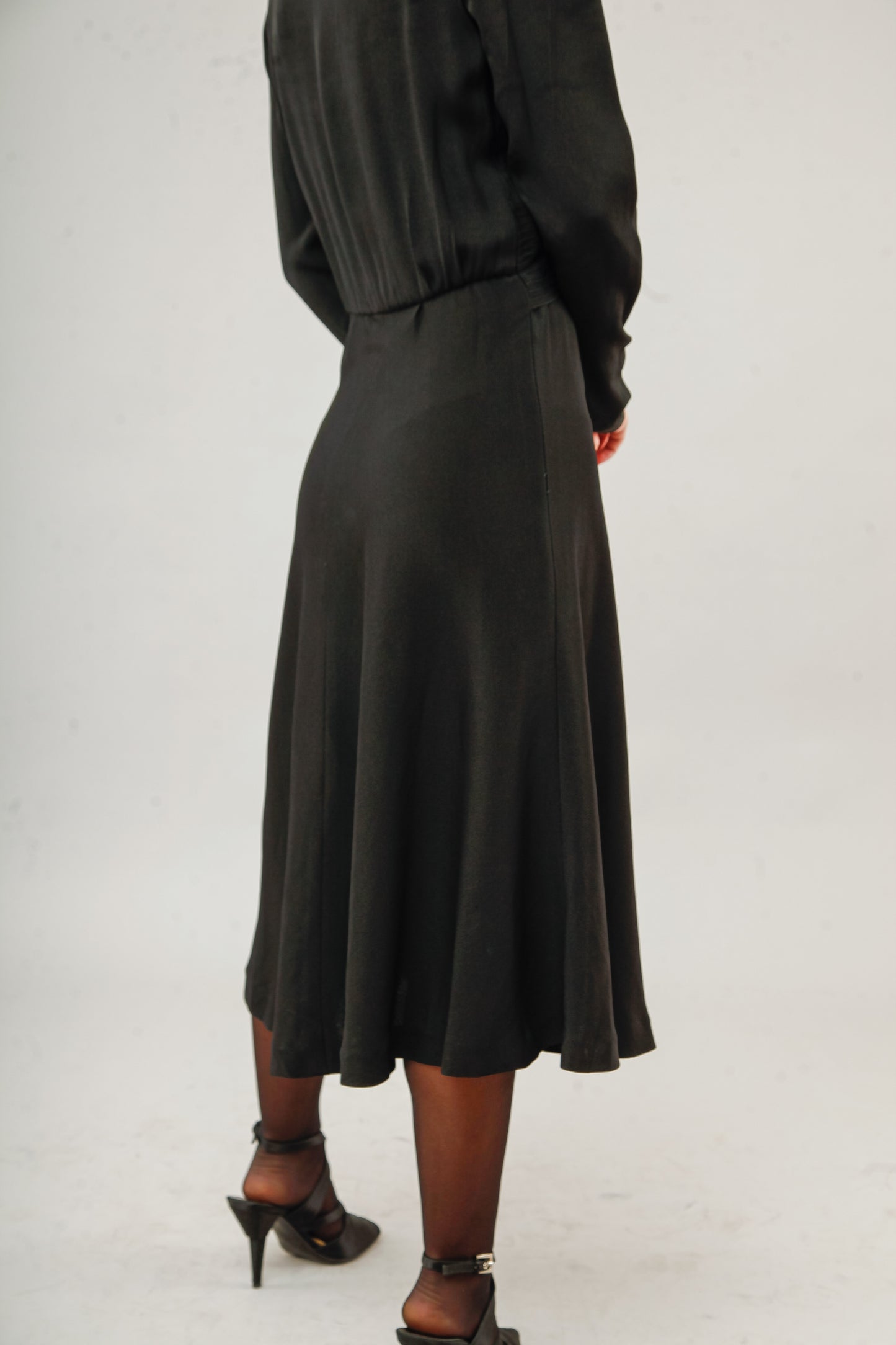 1940 Black Dress with Pintuck Details