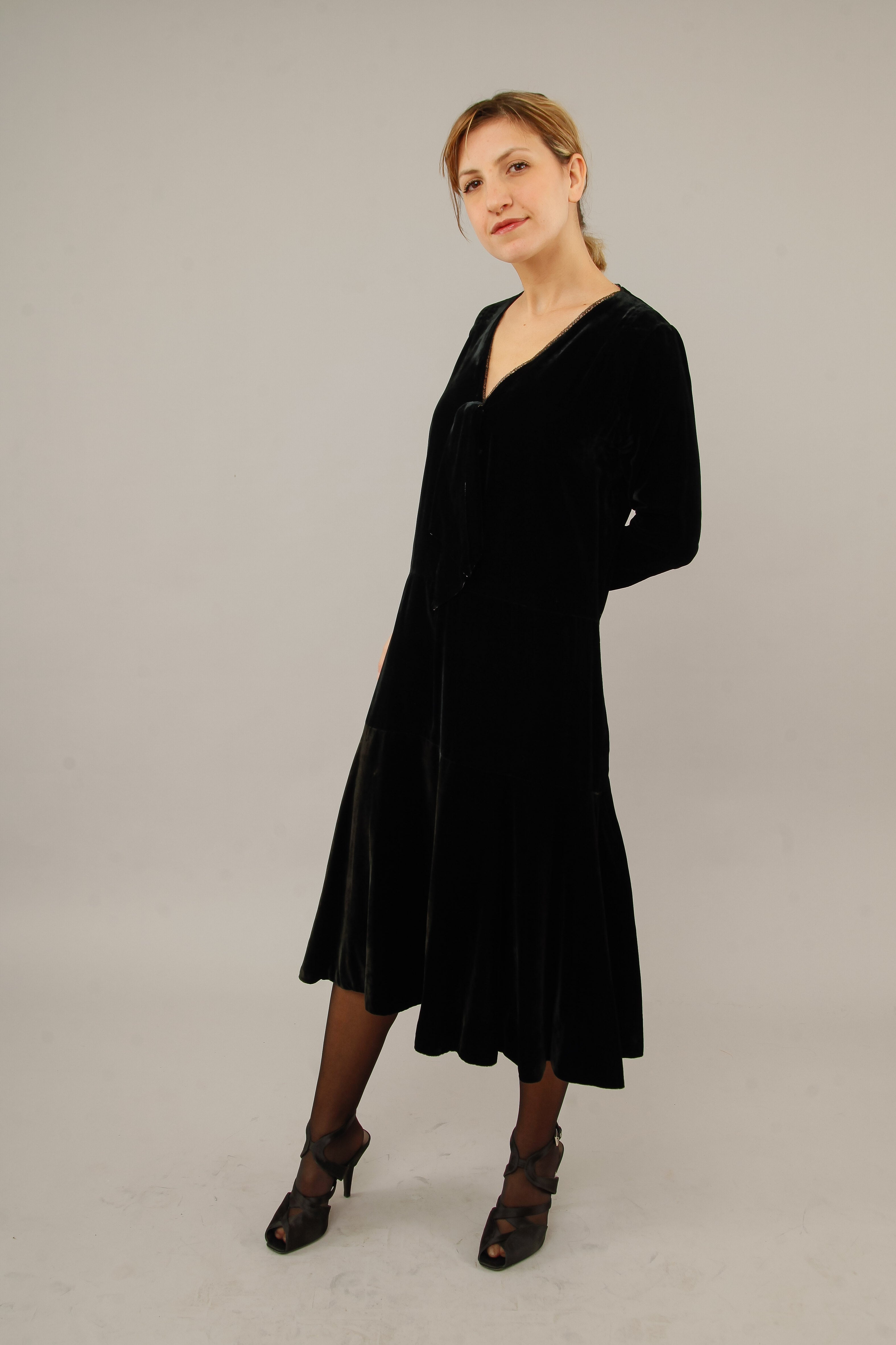 1920 Silk Velvet Dress