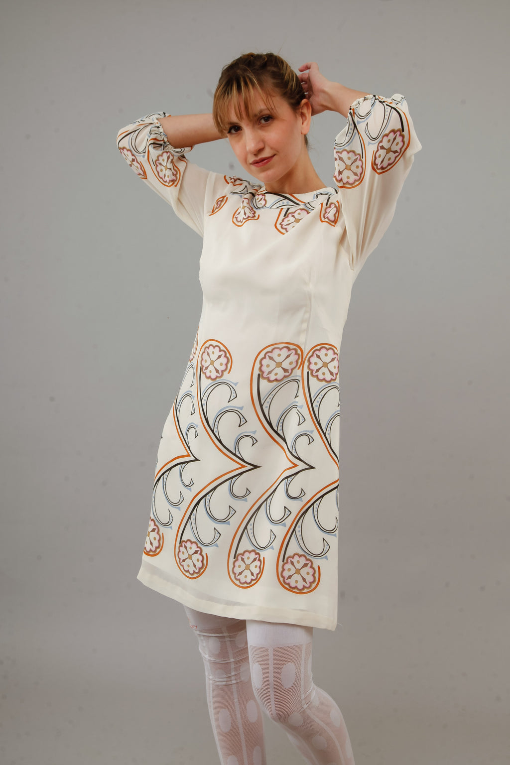 Vicedomini 60s Silk Chiffon Mini Dress