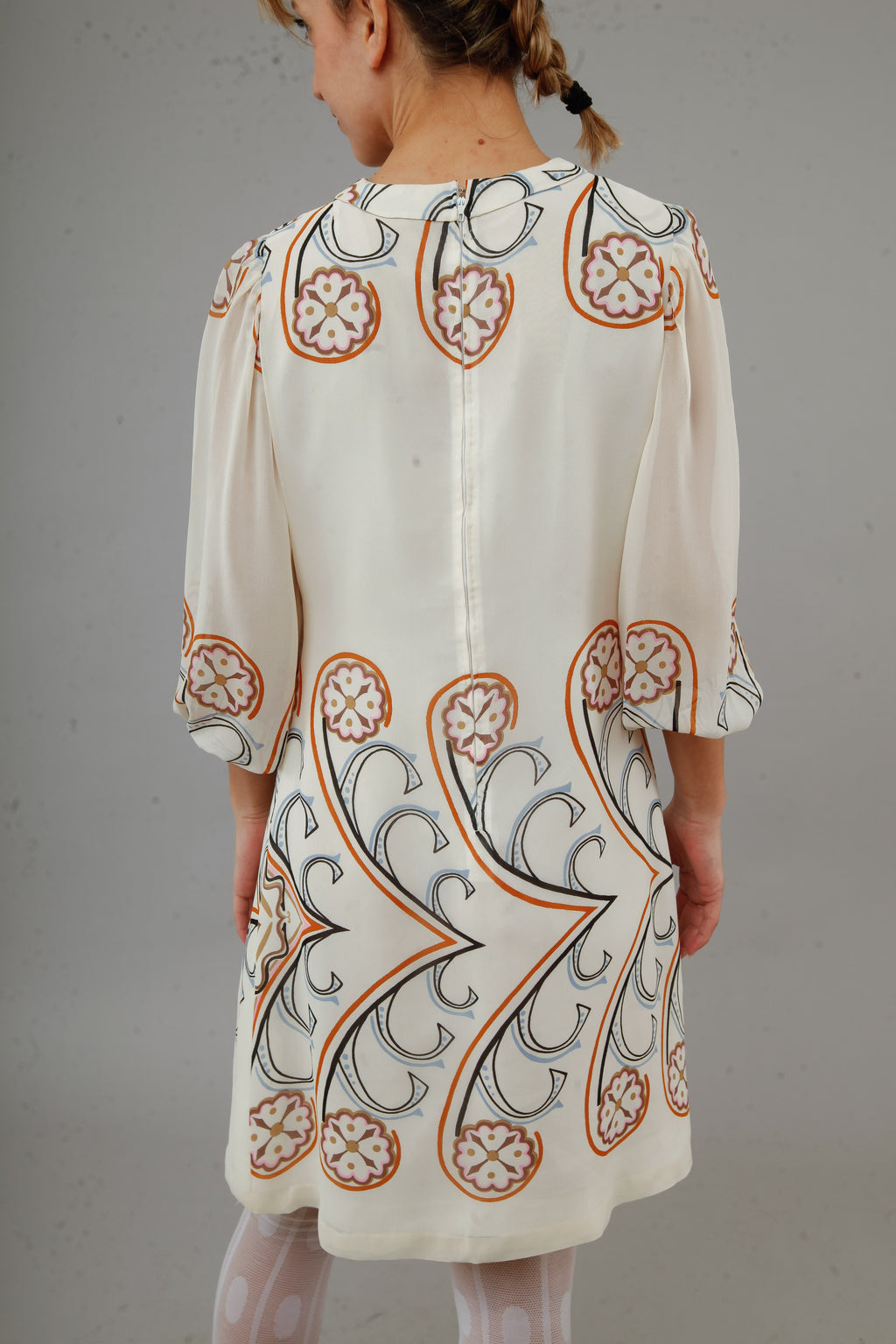 Vicedomini 60s Silk Chiffon Mini Dress