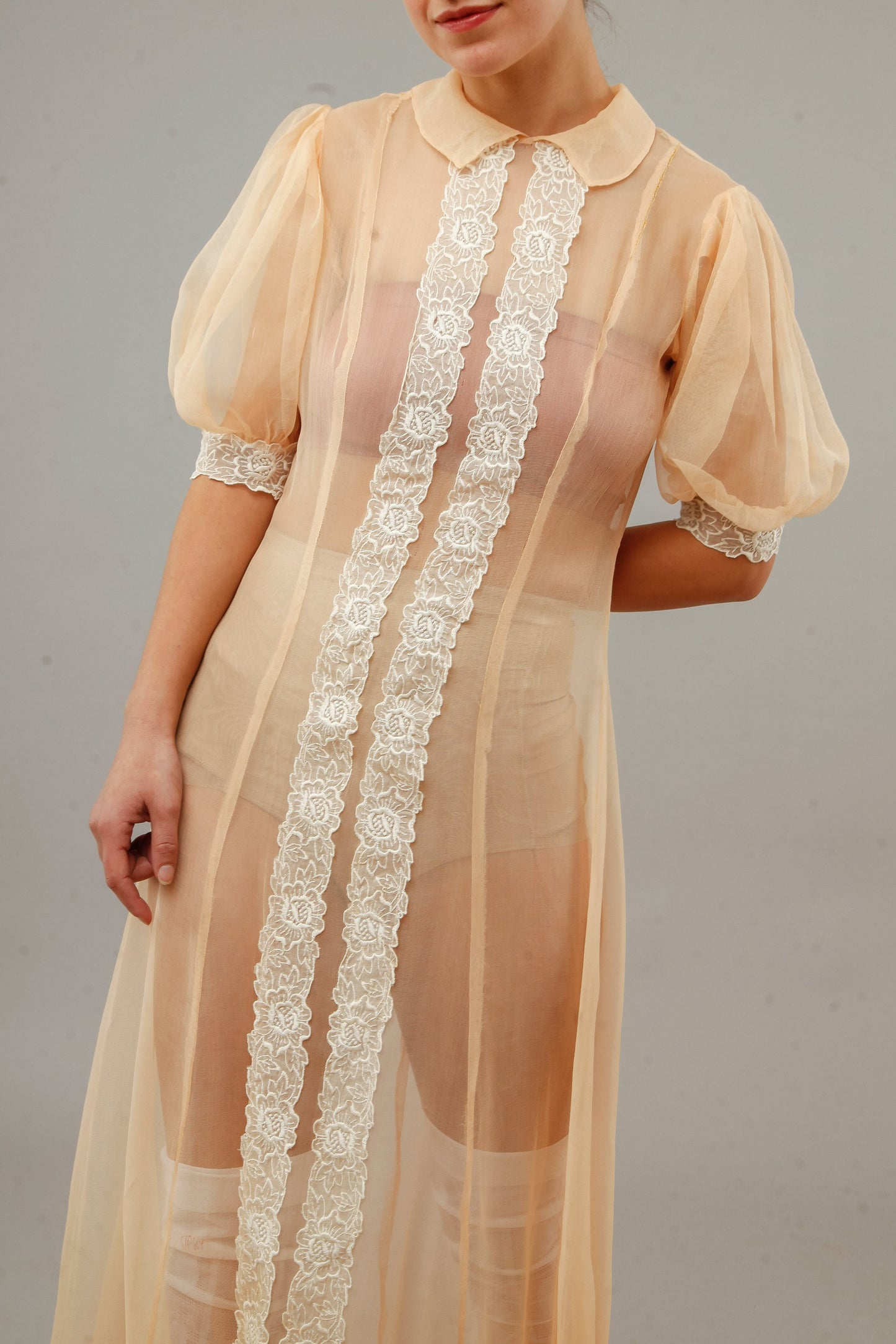 1930 Silk Gauze Afternoon Long Dress