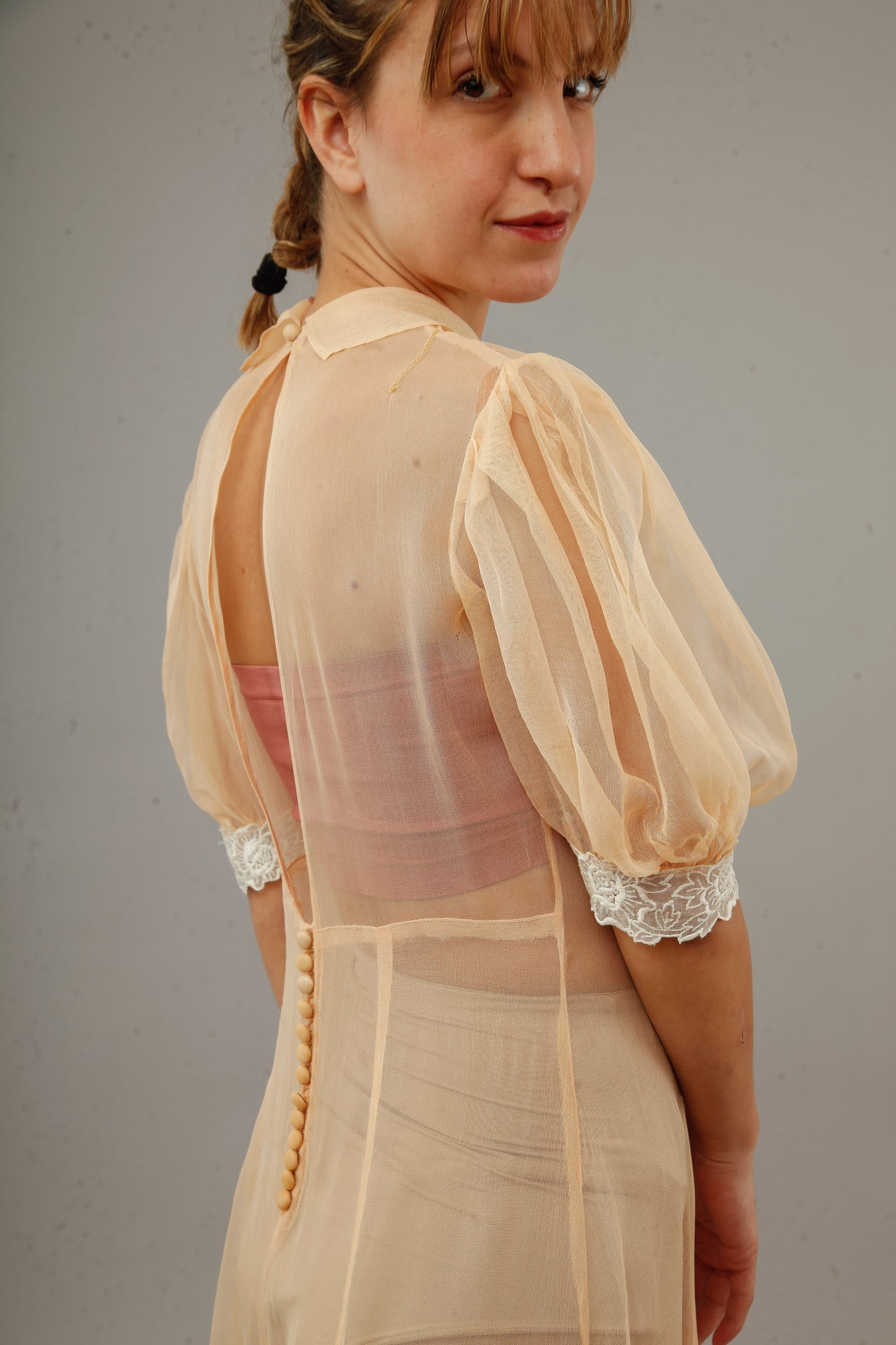 1930 Silk Gauze Afternoon Long Dress
