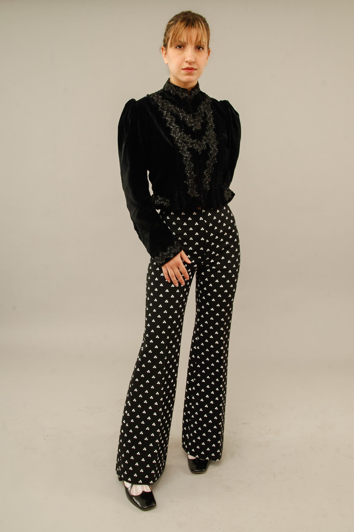 Antique Black Victorian Gothic Jacket with Sequins Details