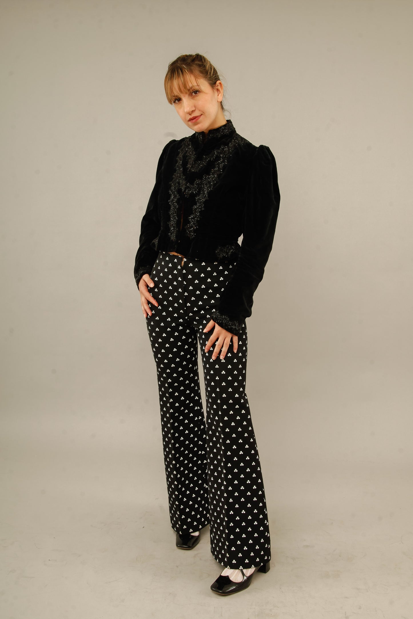 Antique Black Victorian Gothic Jacket with Sequins Details