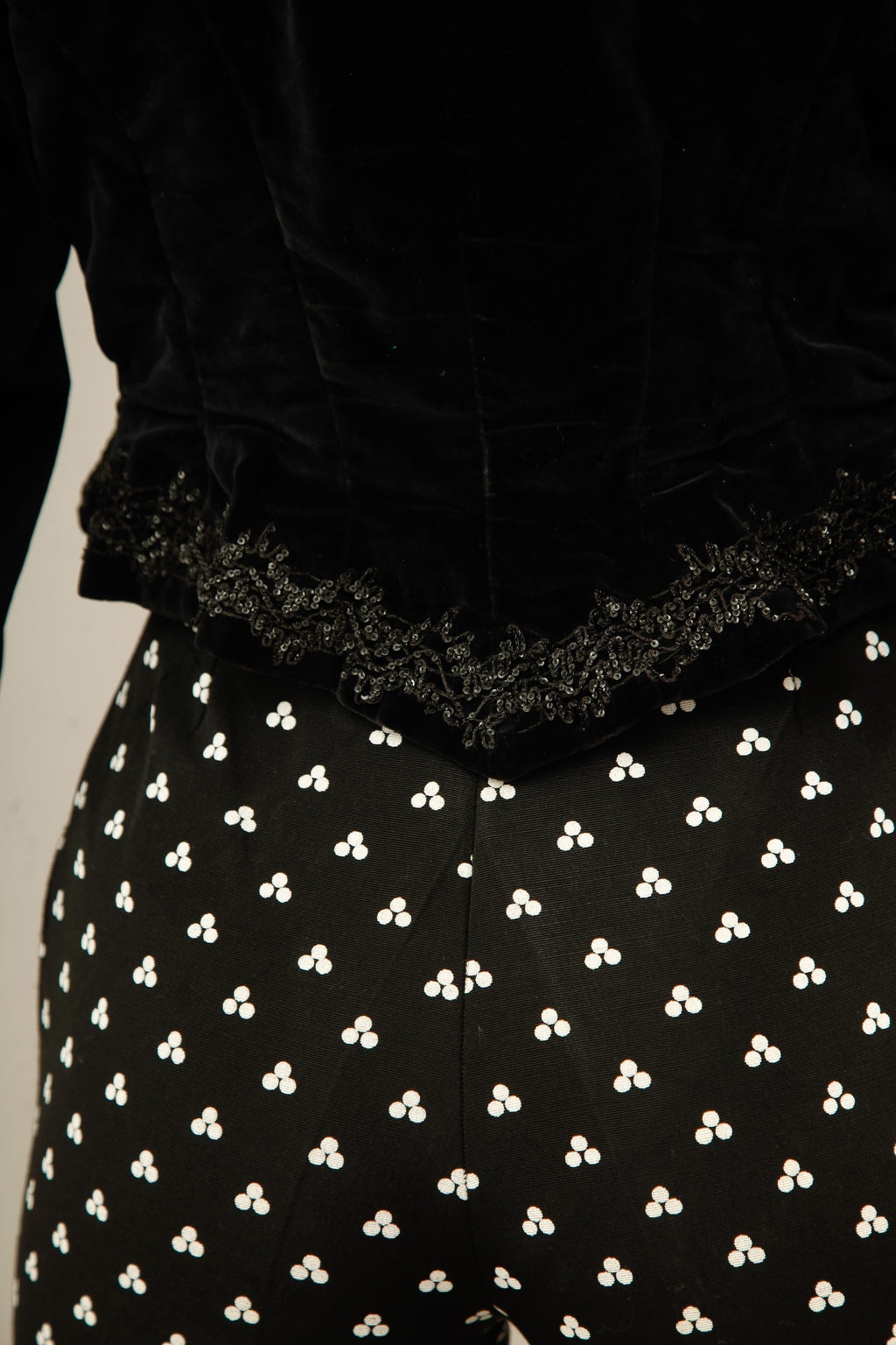 Antique Black Victorian Gothic Jacket with Sequins Details