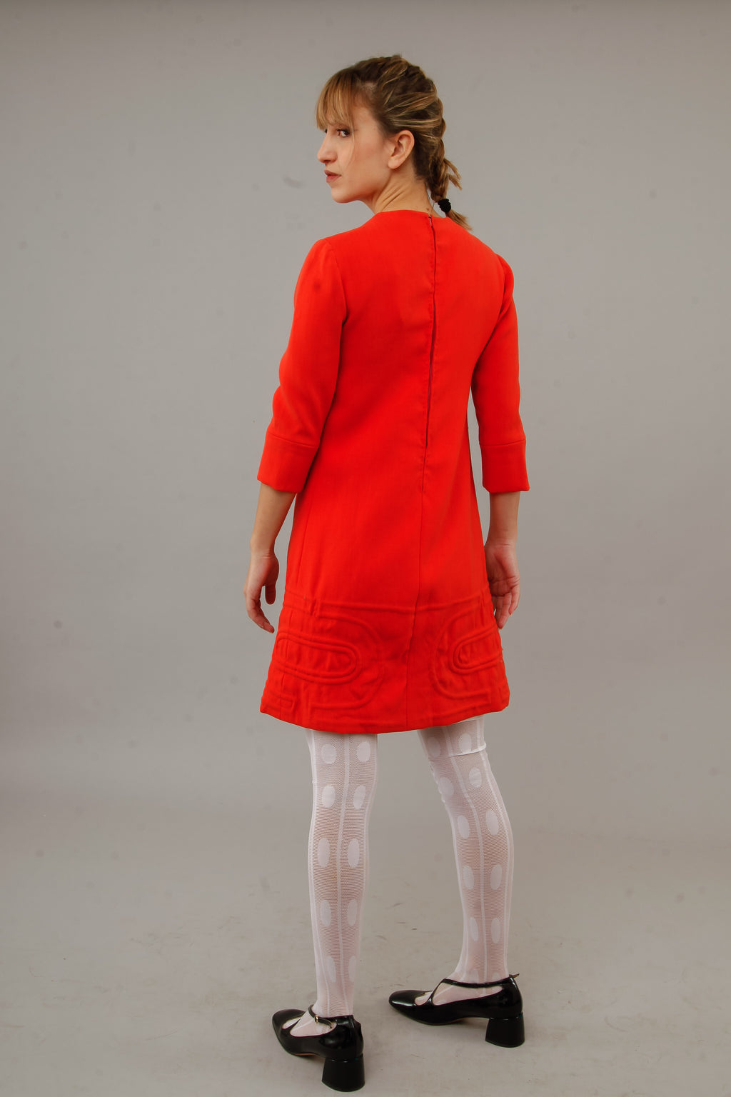 1960 Orange Quilted Mini Dress
